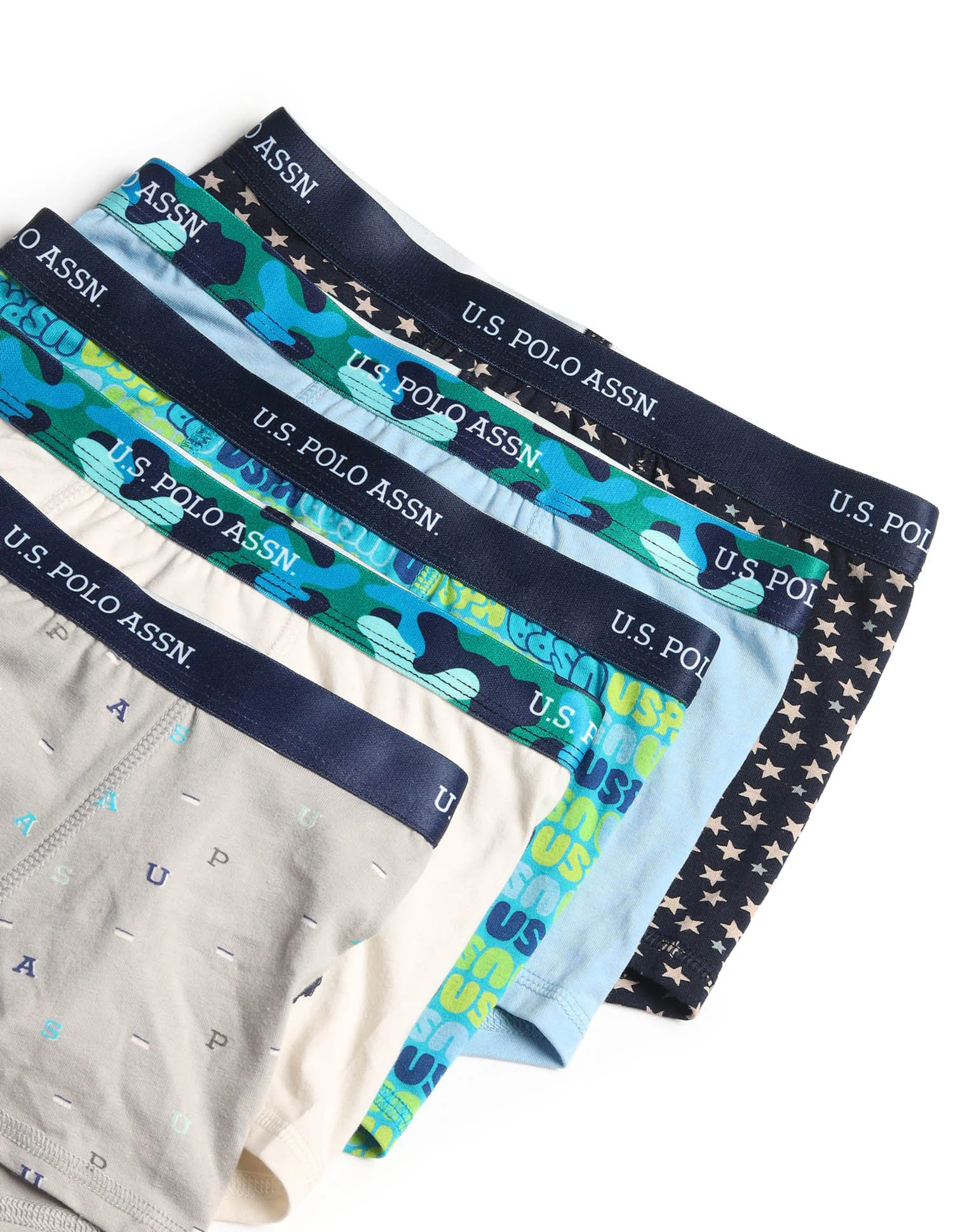 Boys Mid Rise Cotton Spandex Trunks - Pack Of 5 - Image 2
