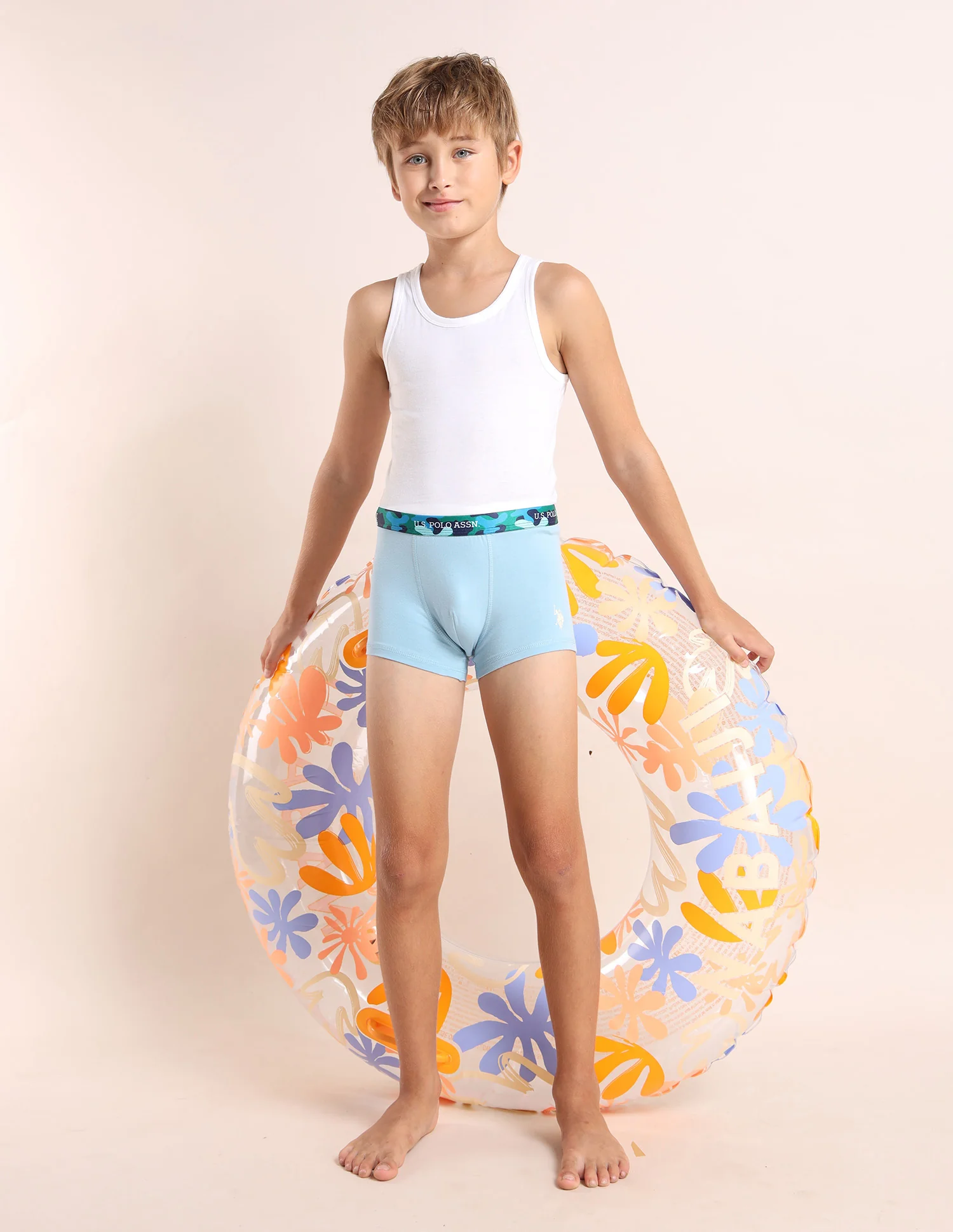 Boys Mid Rise Cotton Spandex Trunks - Pack Of 5 - Image 5