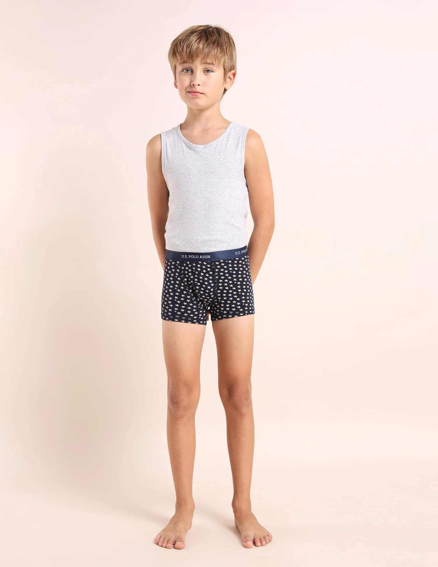 Boys Mid Rise Cotton Spandex Trunks - Pack Of 5 - Image 6
