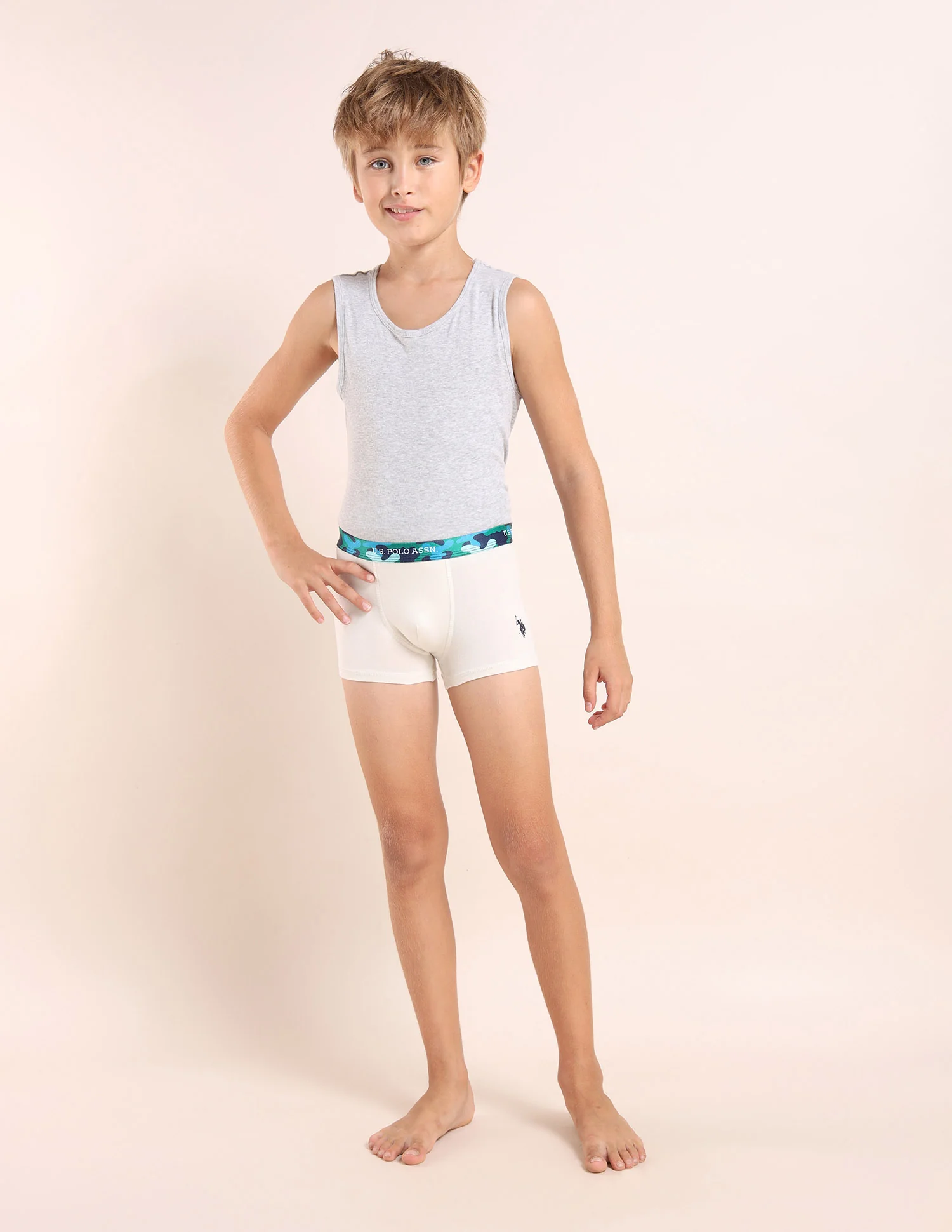 Boys Mid Rise Cotton Spandex Trunks - Pack Of 5 - Image 7