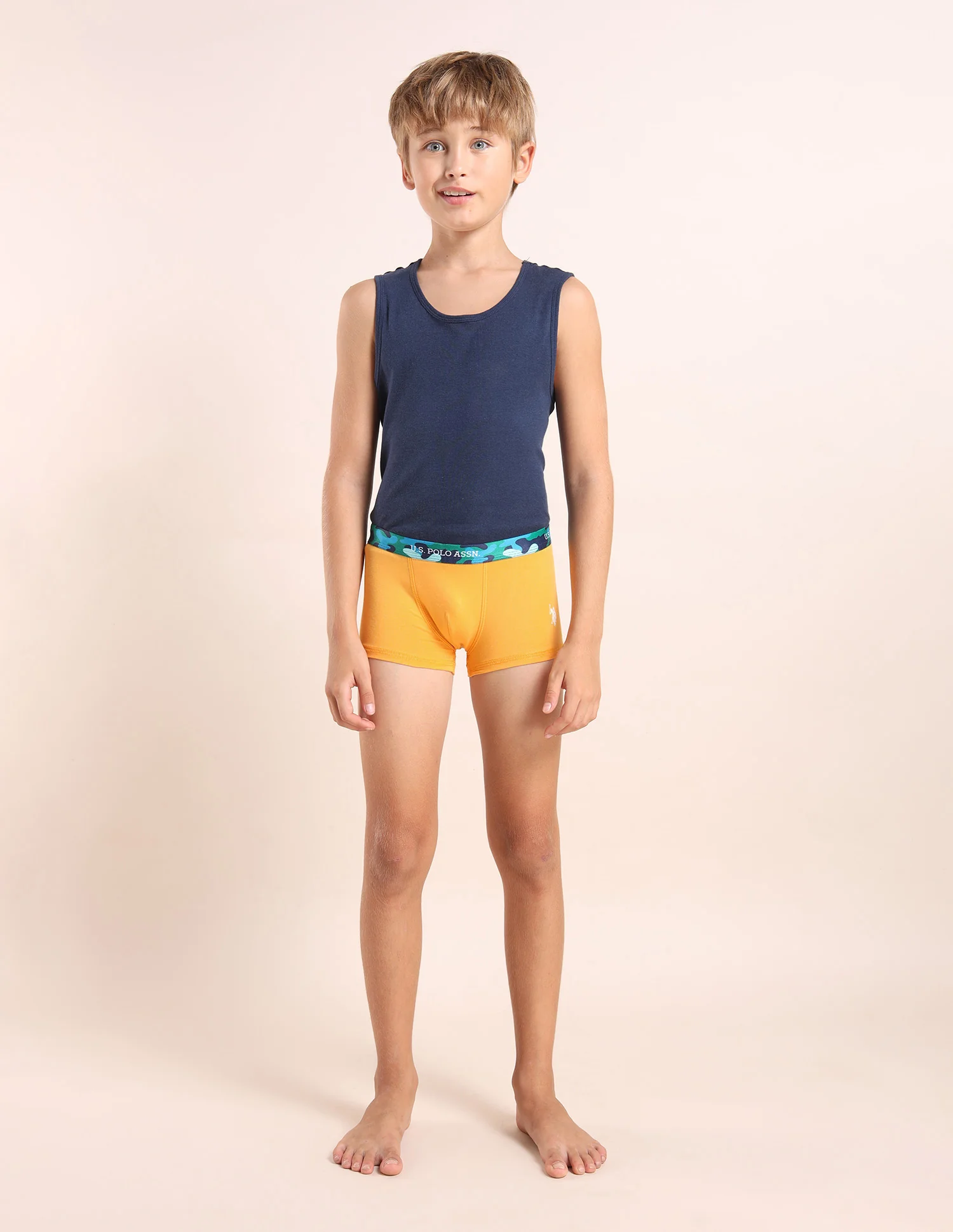 Boys Mid Rise Cotton Spandex Trunks - Pack Of 5 - Image 11