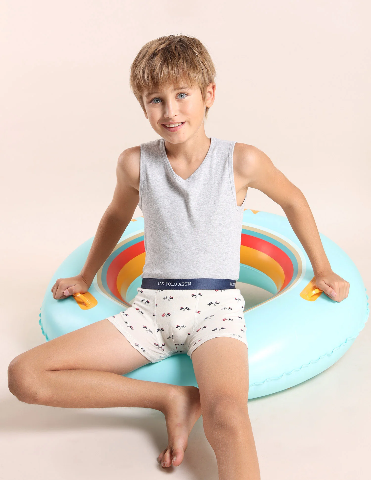 Boys Mid Rise Cotton Spandex Trunks - Pack Of 5 - Image 4