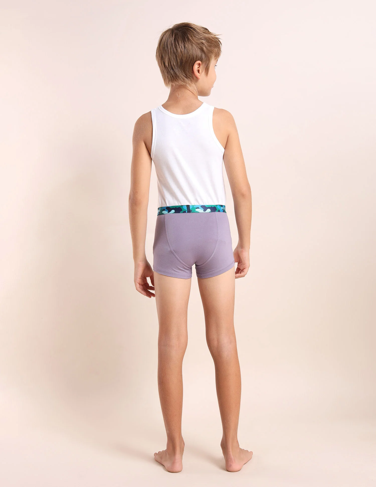 Boys Mid Rise Cotton Spandex Trunks - Pack Of 5 - Image 8