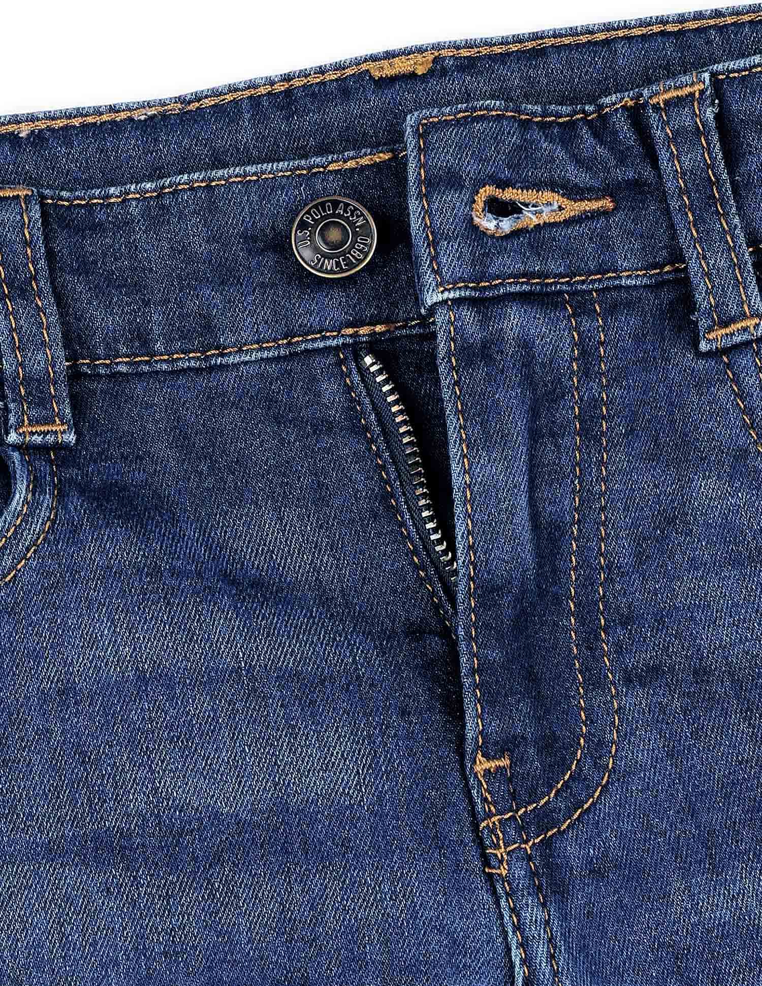 Boys Mid Rise Denim Shorts - Image 2