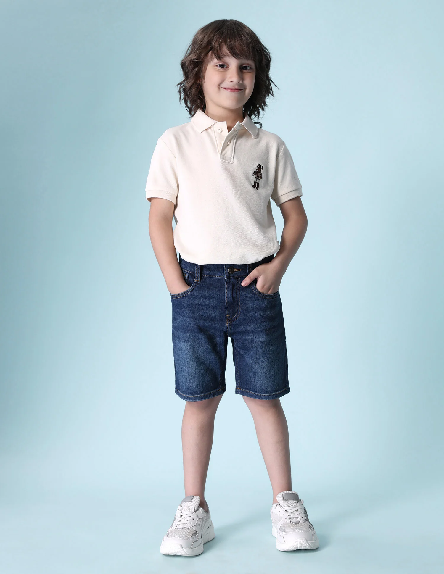 Boys Mid Rise Denim Shorts - Image 3