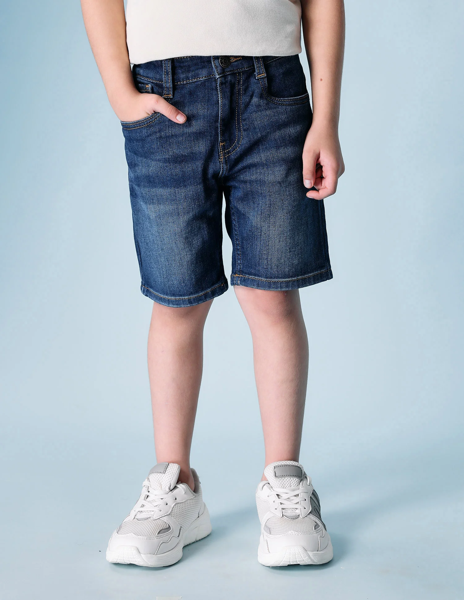 Boys Mid Rise Denim Shorts - Image 5