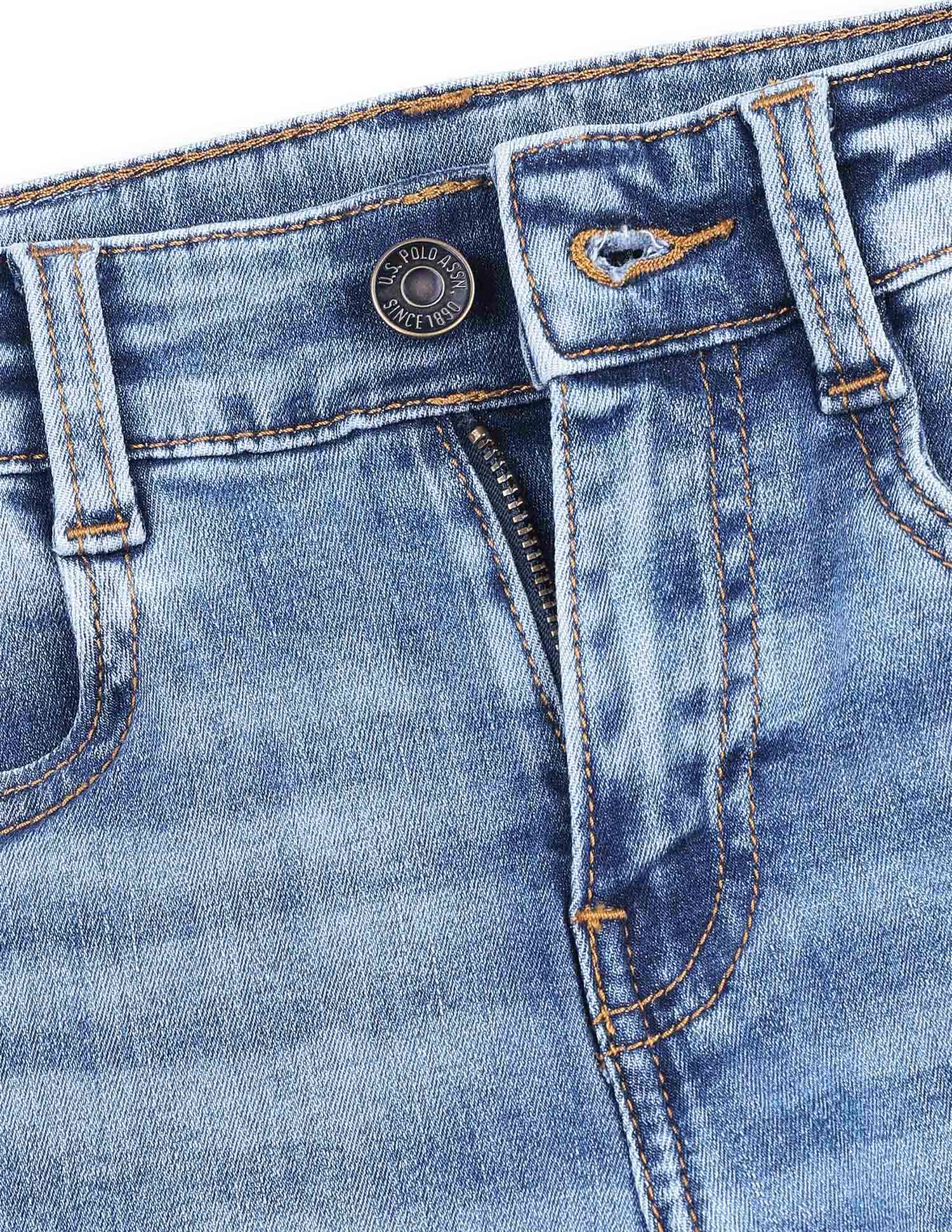 Boys Mid Rise Denim Shorts - Image 2