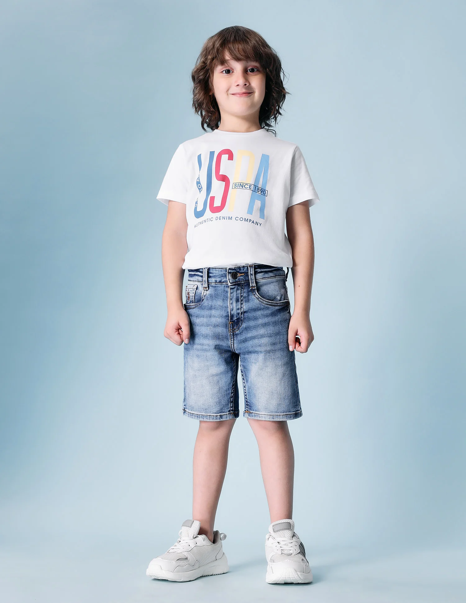 Boys Mid Rise Denim Shorts - Image 3