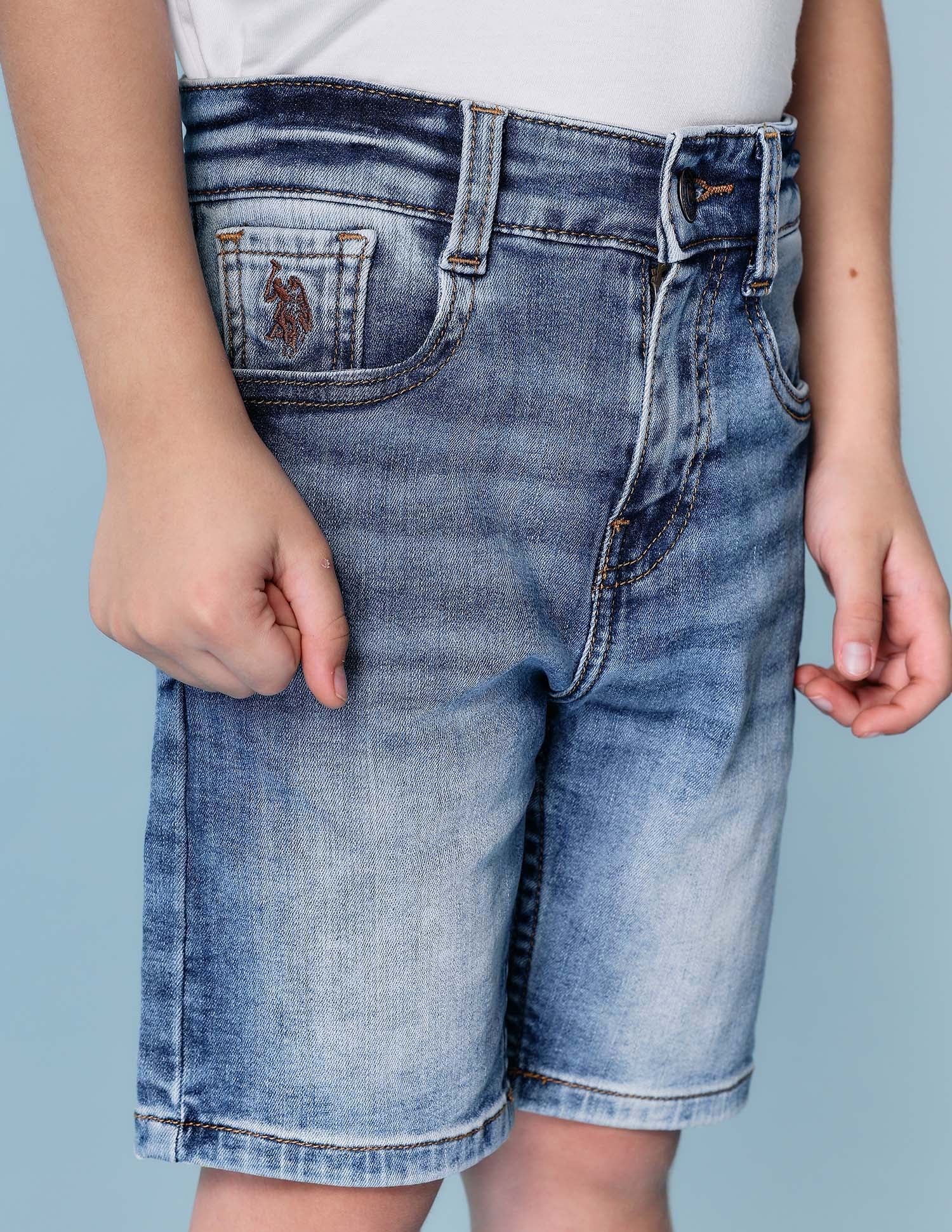 Boys Mid Rise Denim Shorts - Image 6