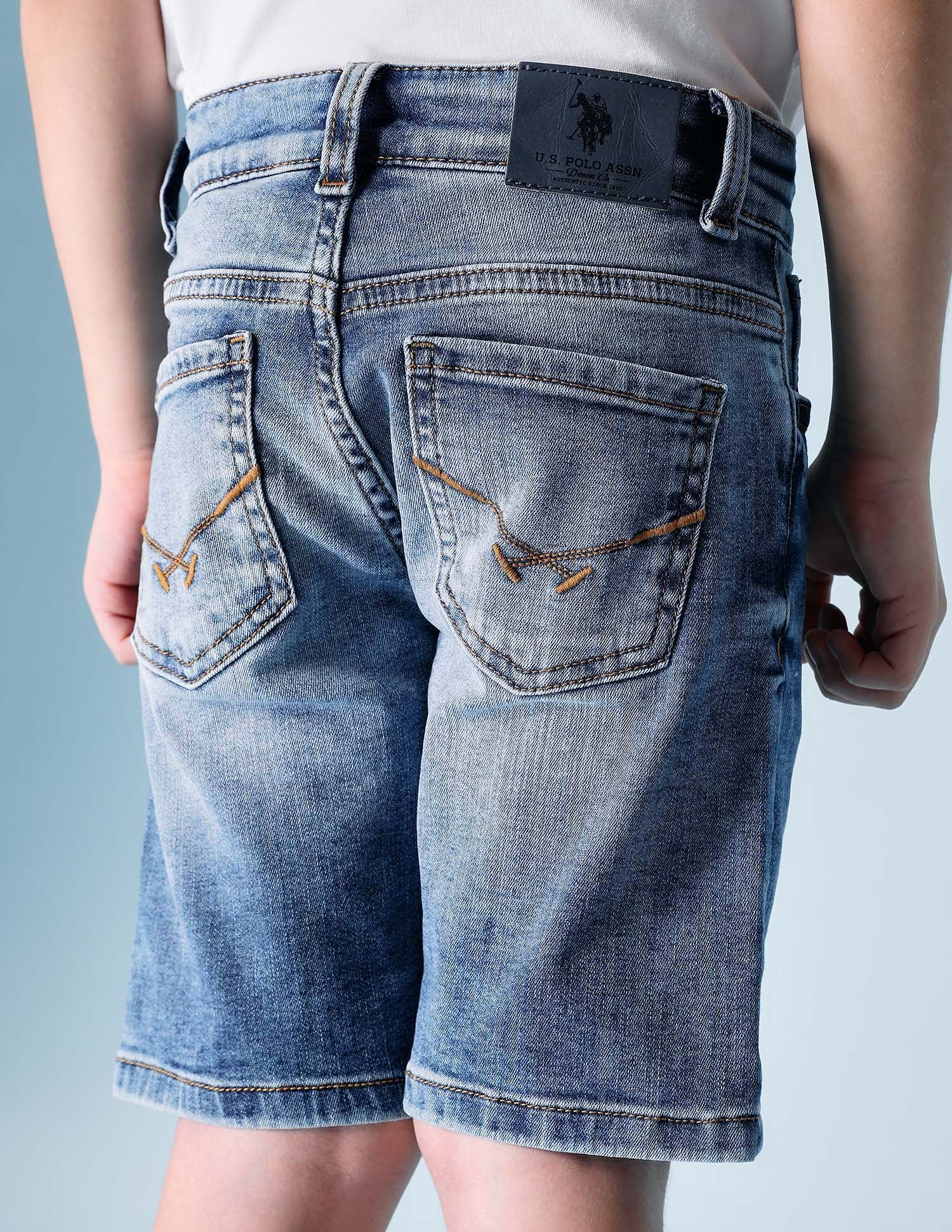 Boys Mid Rise Denim Shorts - Image 7