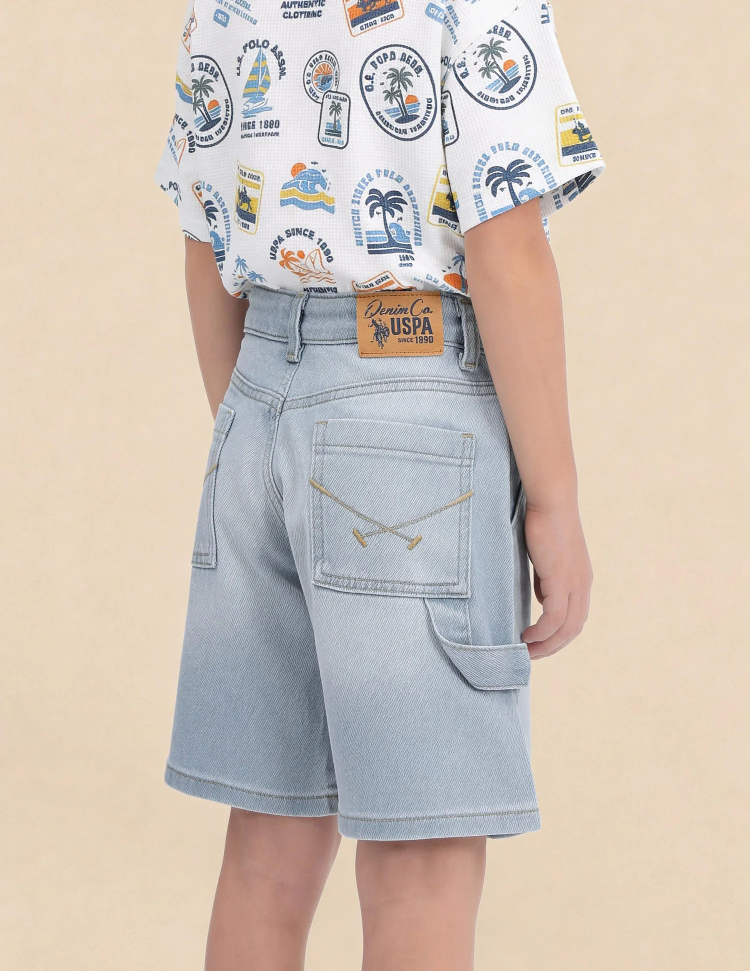 Boys Mid Rise Denim Shorts - Image 5