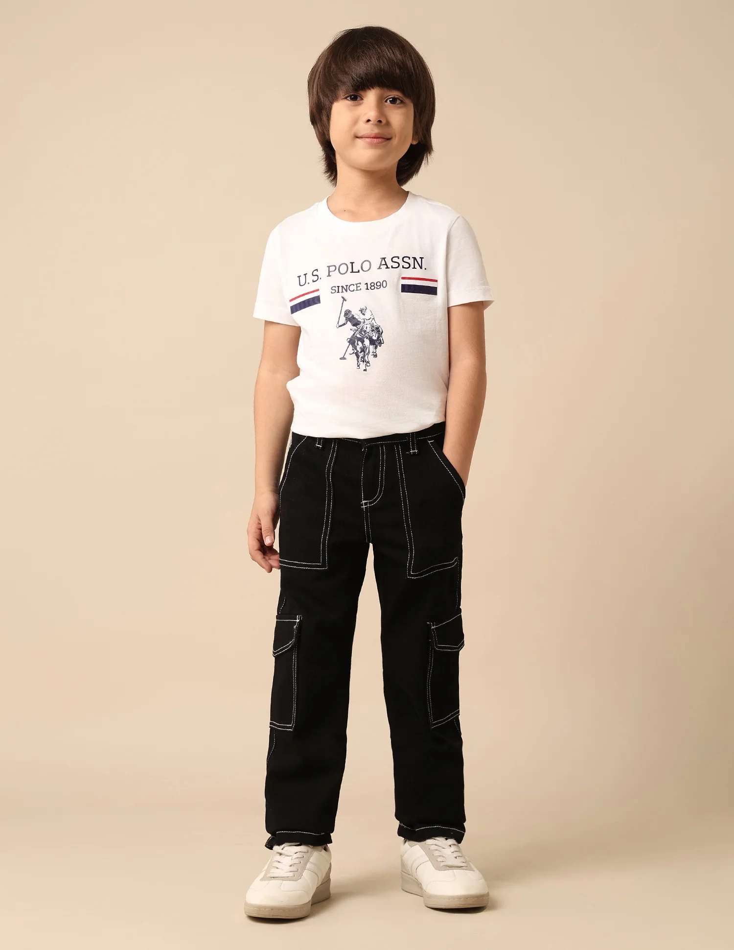 Boys Mid Rise Regular Fit Cargo Jeans - Image 3