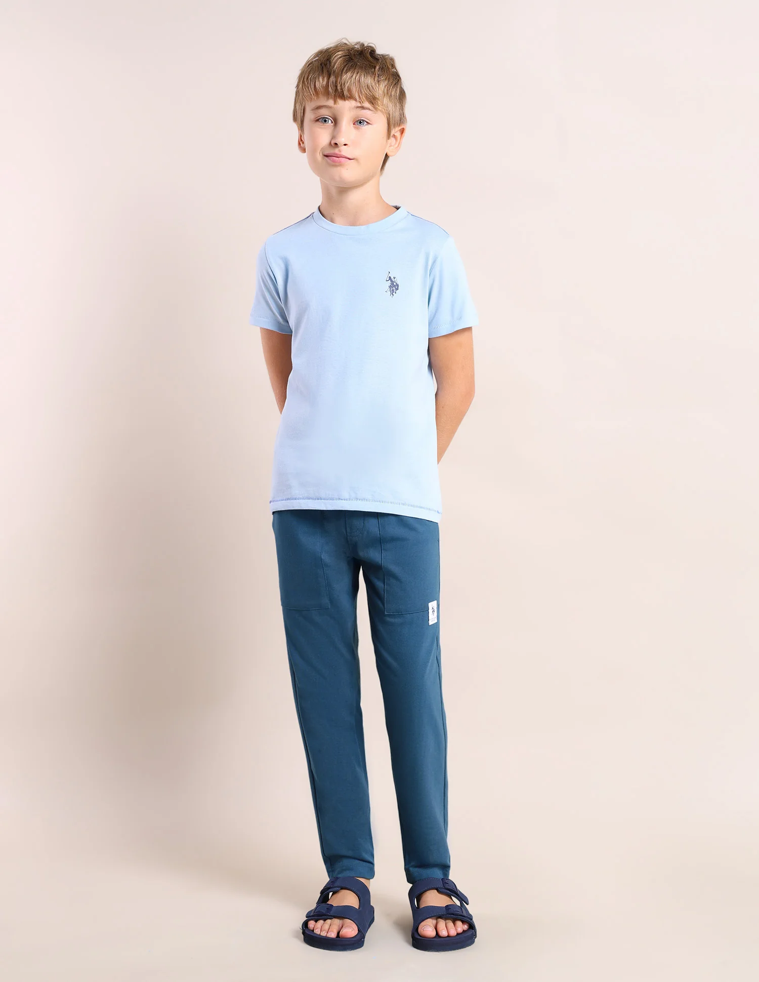 Boys Mid-Rise Solid Track Pants - Image 3