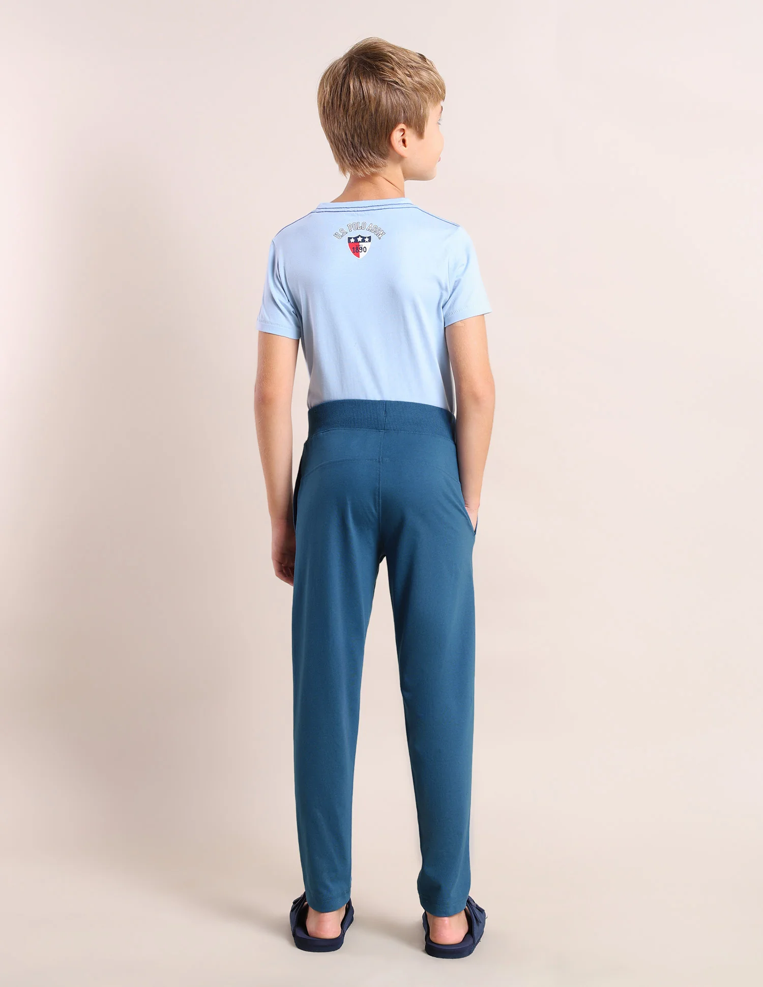Boys Mid-Rise Solid Track Pants - Image 4