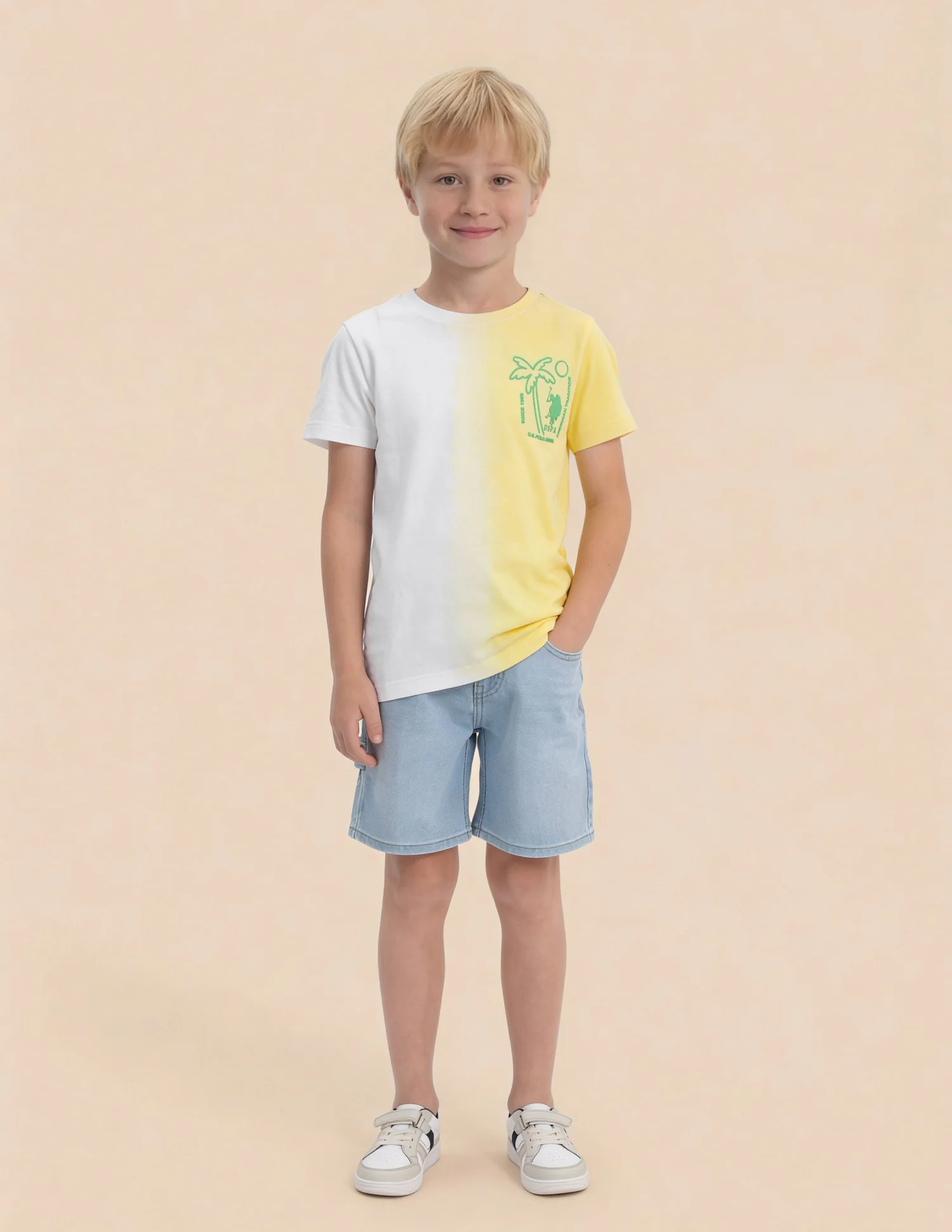 Boys Ombre Graphic Printed Regular Fit T-Shirt - Image 3