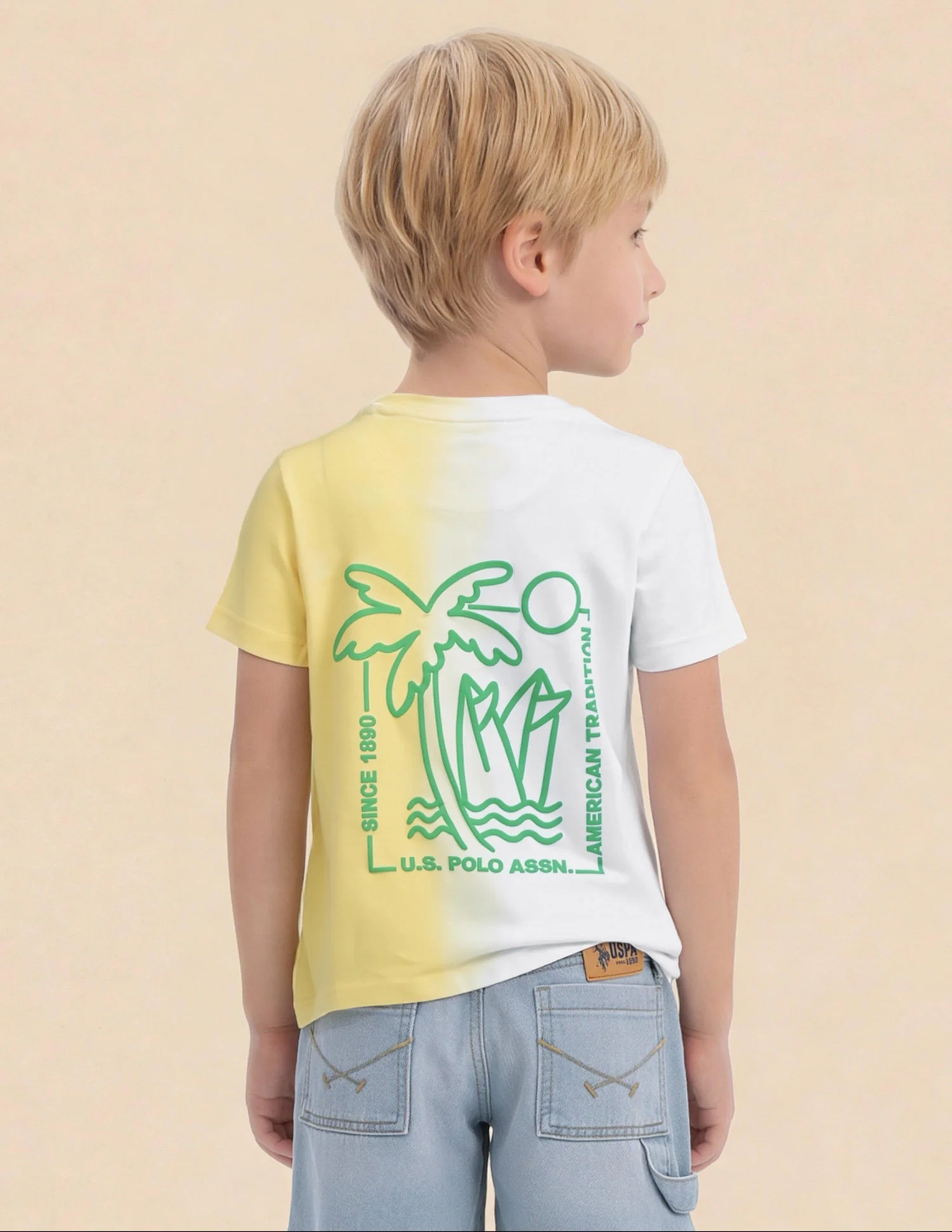 Boys Ombre Graphic Printed Regular Fit T-Shirt - Image 5