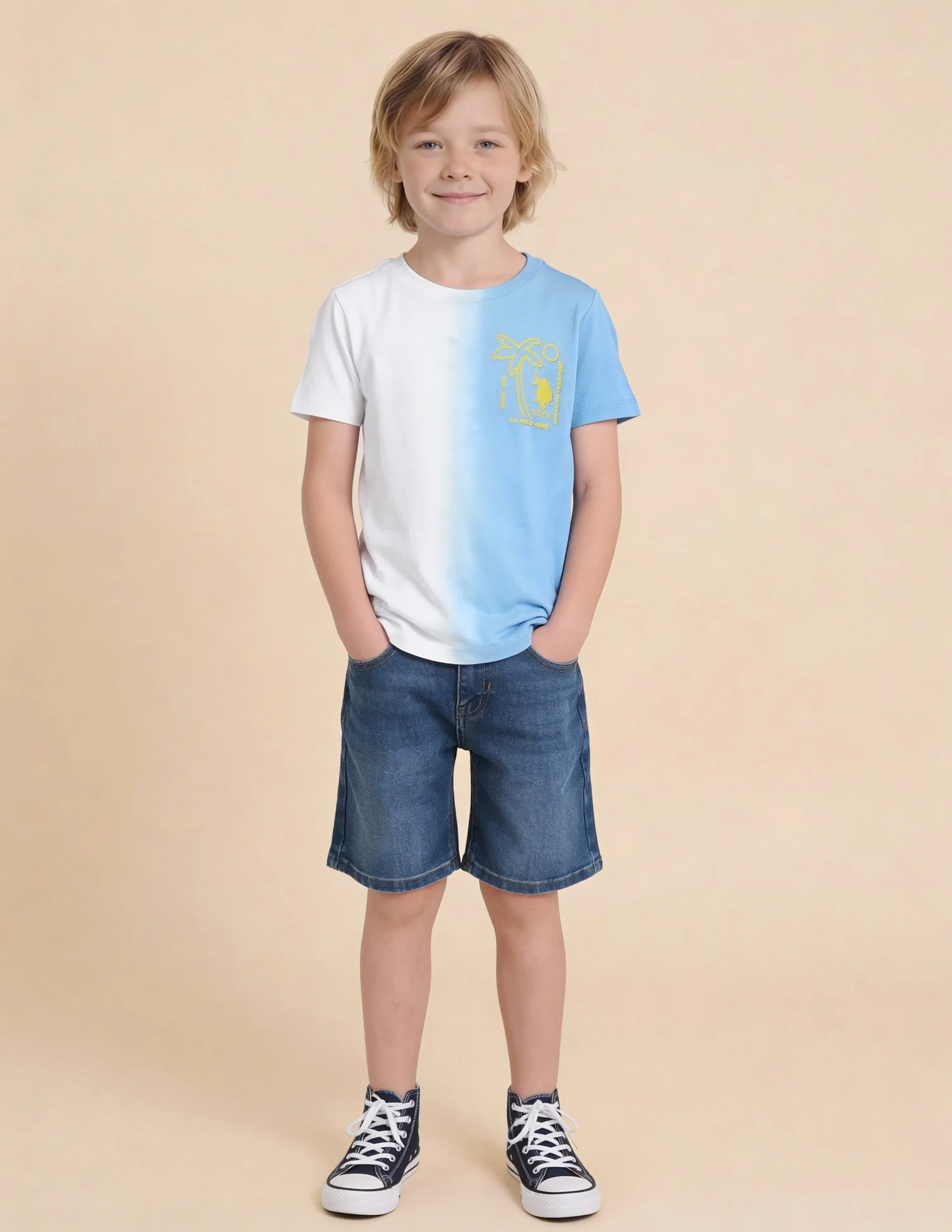 Boys Ombre Graphic Printed Regular Fit T-Shirt - Image 3