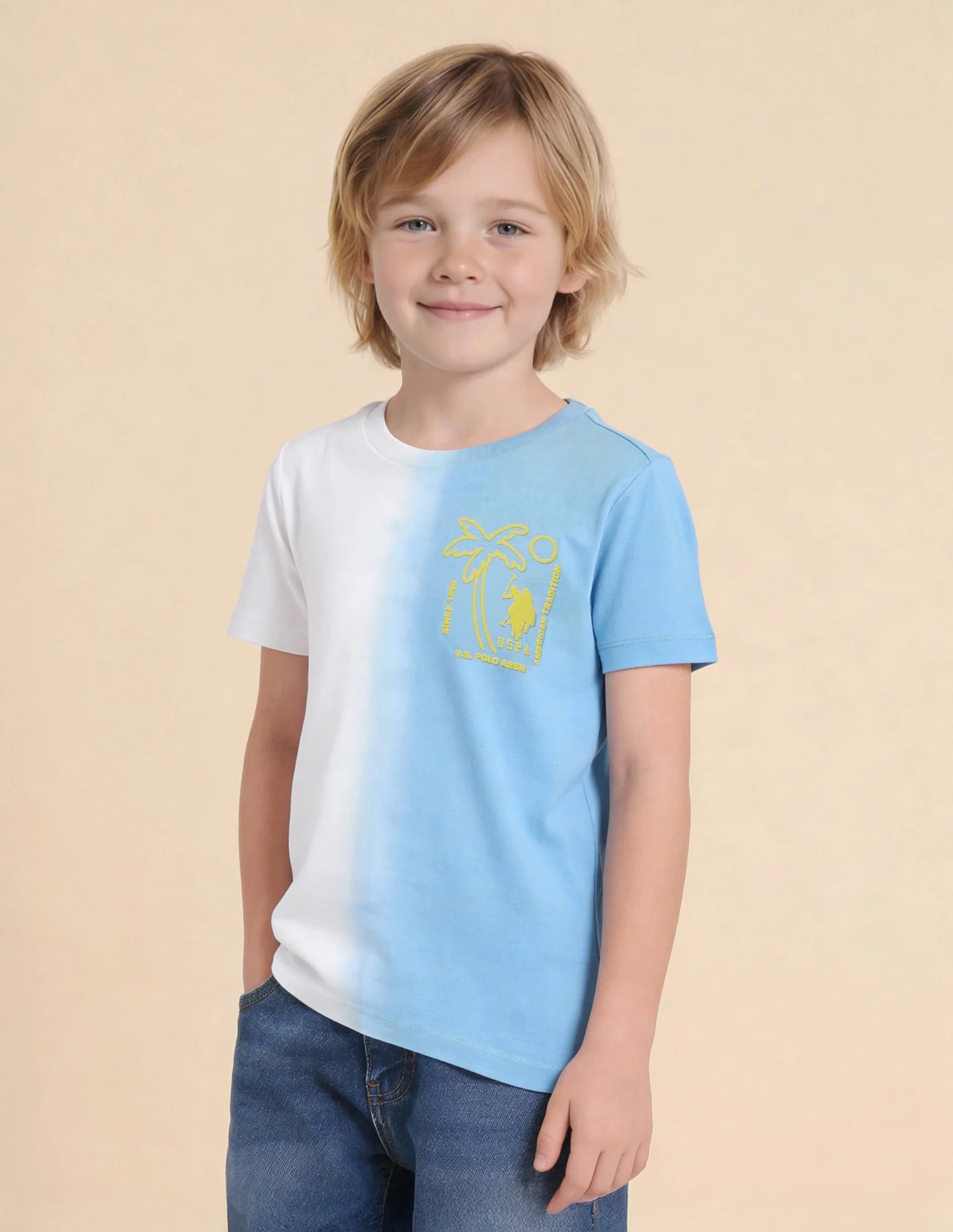 Boys Ombre Graphic Printed Regular Fit T-Shirt - Image 4