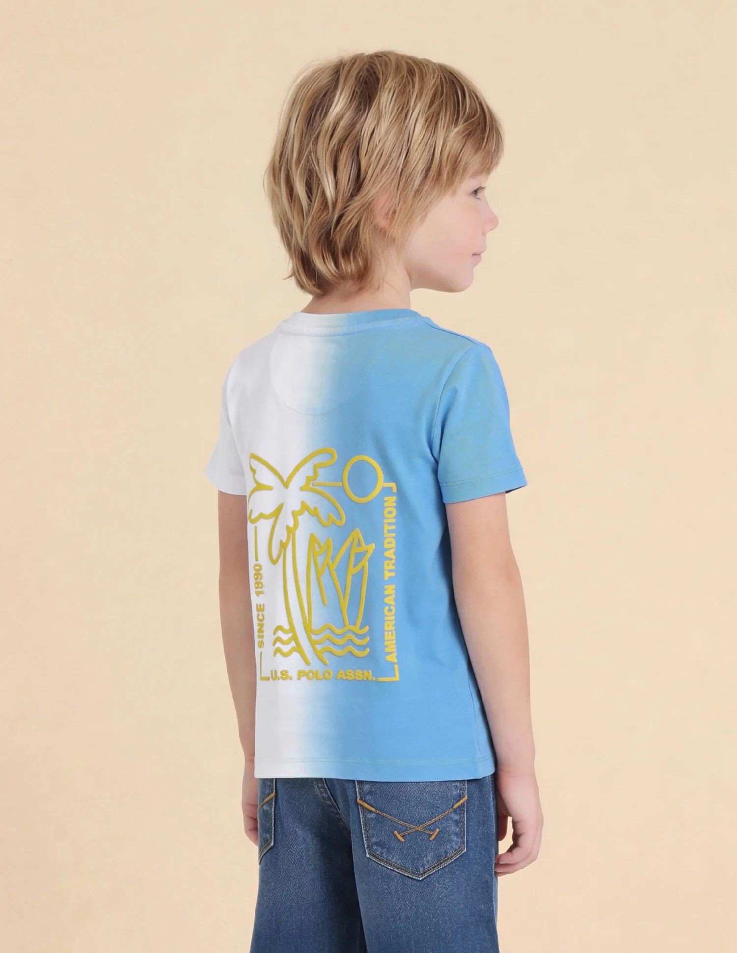 Boys Ombre Graphic Printed Regular Fit T-Shirt - Image 5
