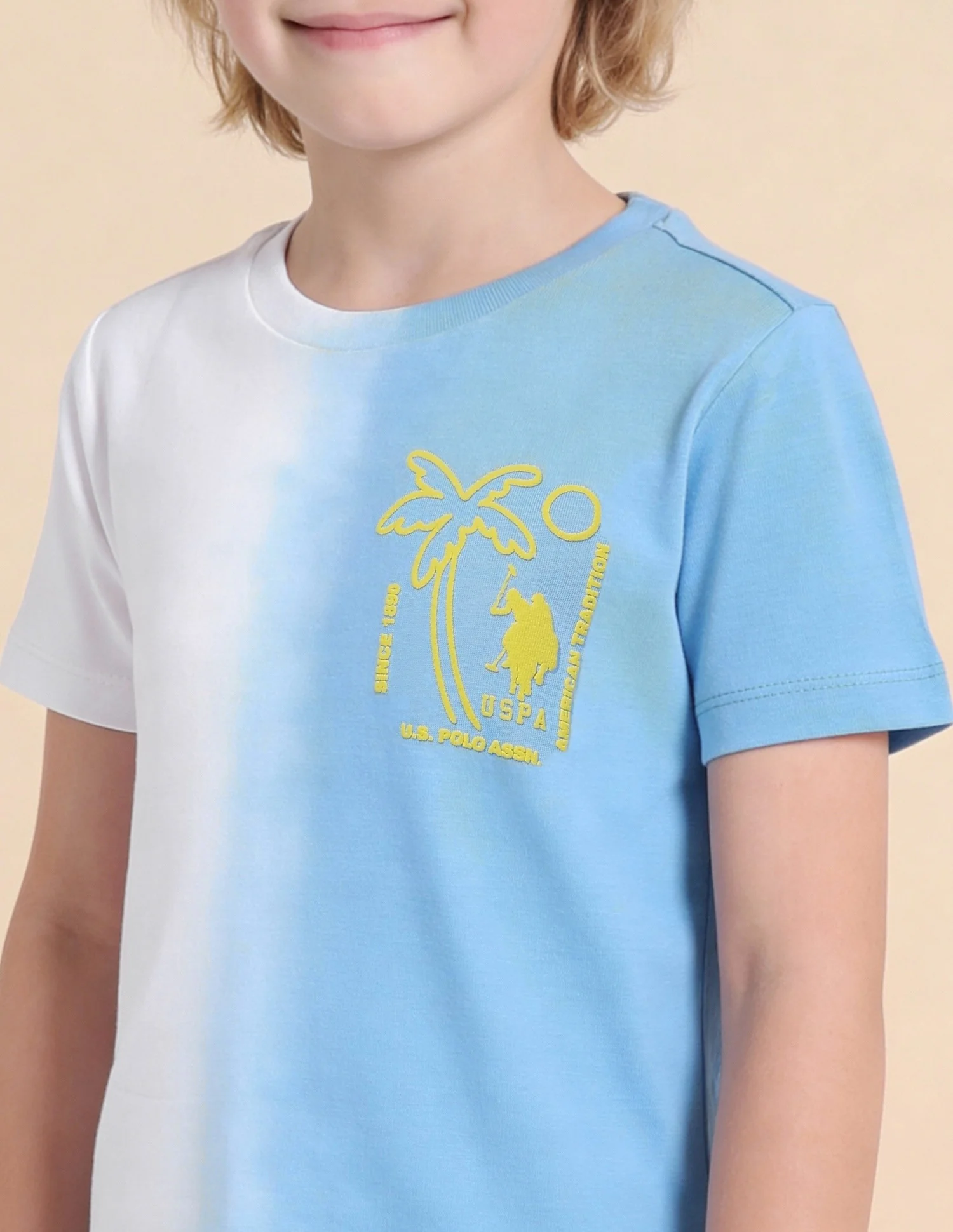Boys Ombre Graphic Printed Regular Fit T-Shirt - Image 6