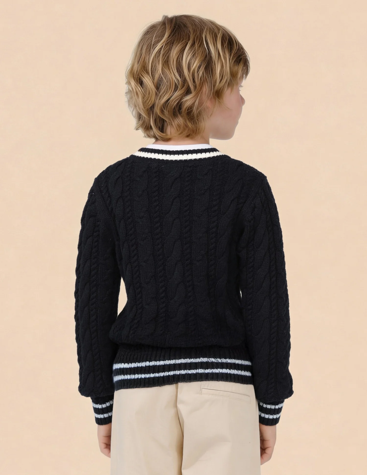 Boys Patterned Knit Regular Fit Sweater - Image 5