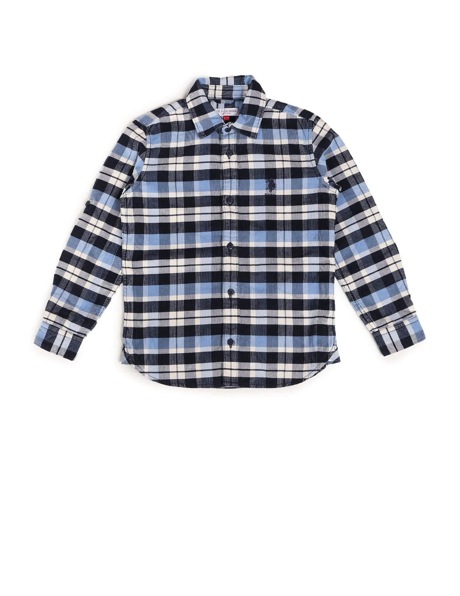 Boys Plaid Checked Corduroy Shirt - Image 7