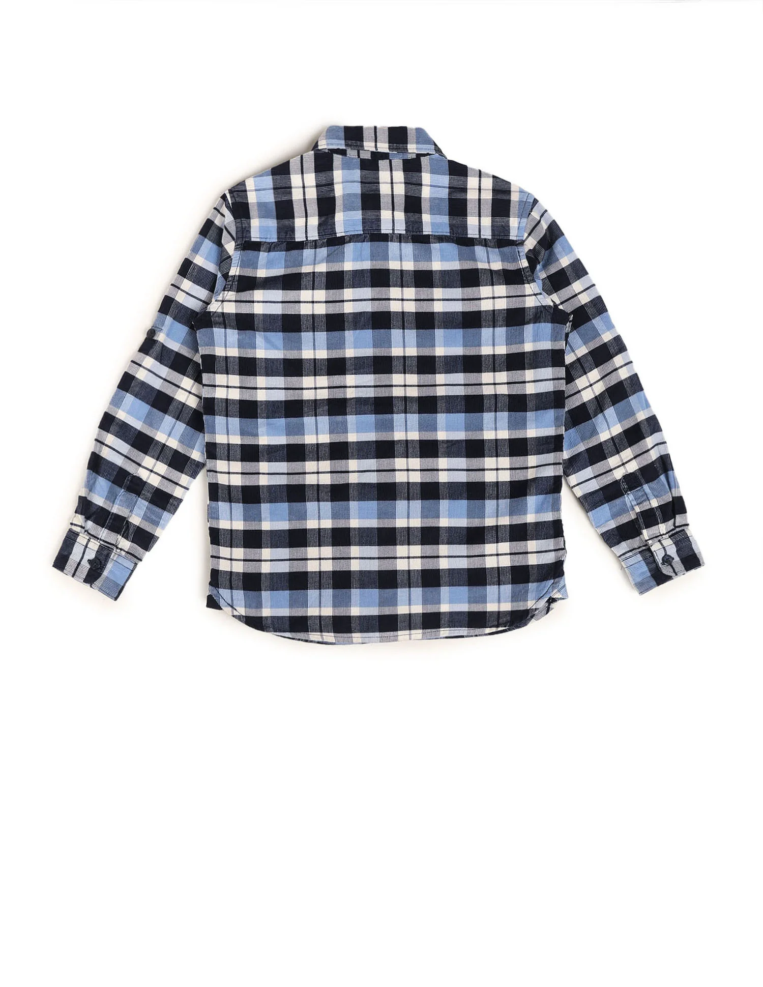 Boys Plaid Checked Corduroy Shirt - Image 8