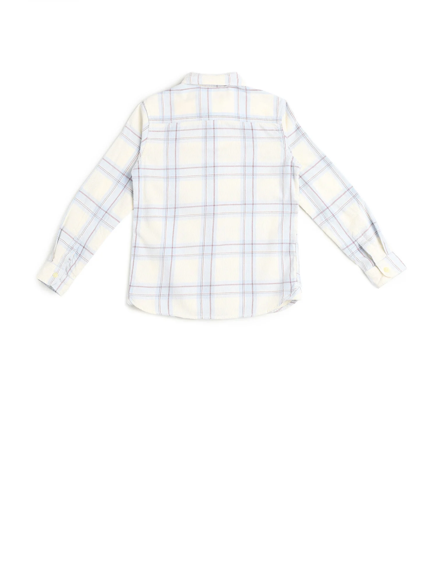 Boys Plaid Checked Corduroy Shirt - Image 8