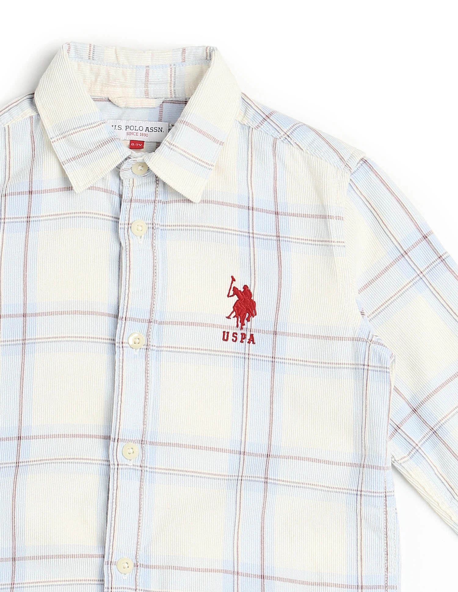 Boys Plaid Checked Corduroy Shirt - Image 9
