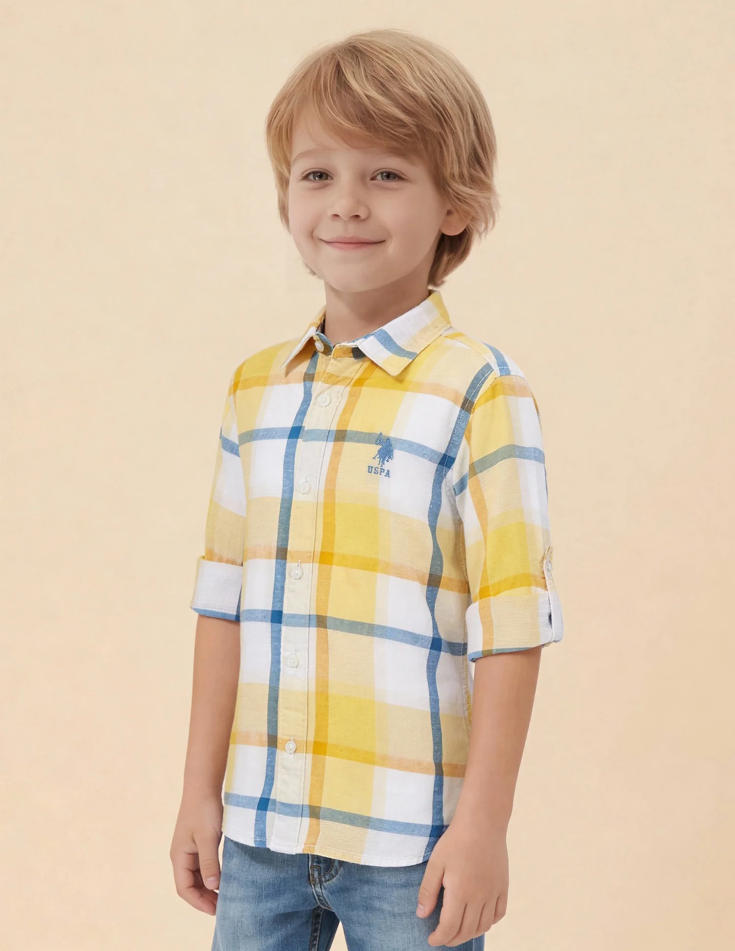 Boys Plaid Checked Dobby Shirt - Image 4