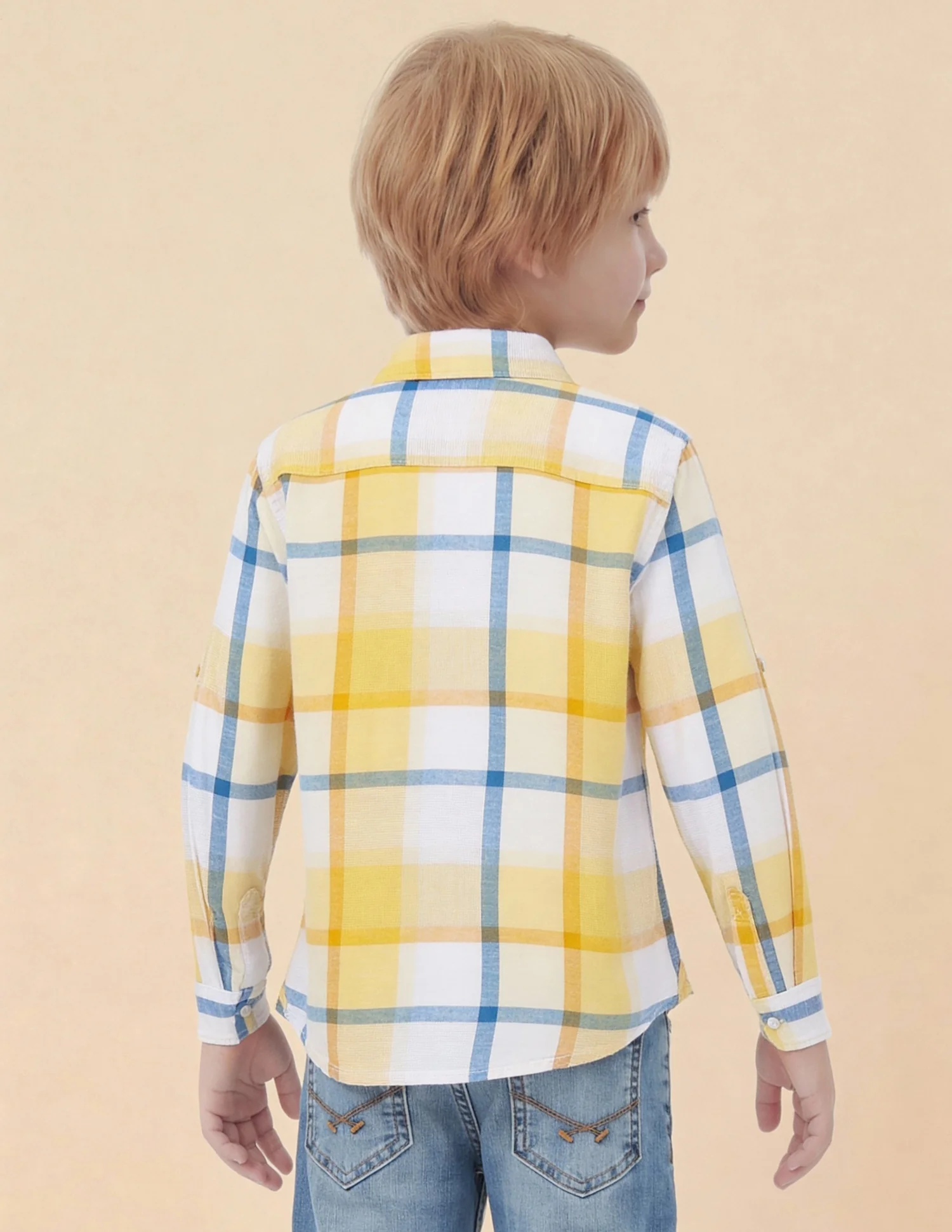 Boys Plaid Checked Dobby Shirt - Image 5