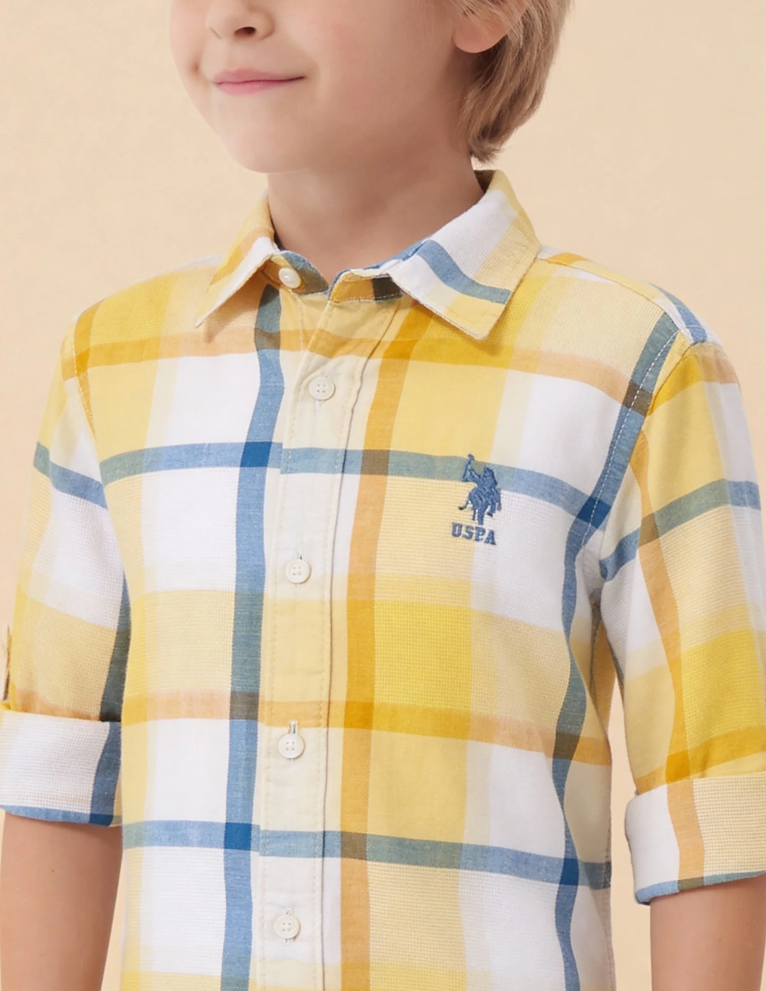 Boys Plaid Checked Dobby Shirt - Image 6