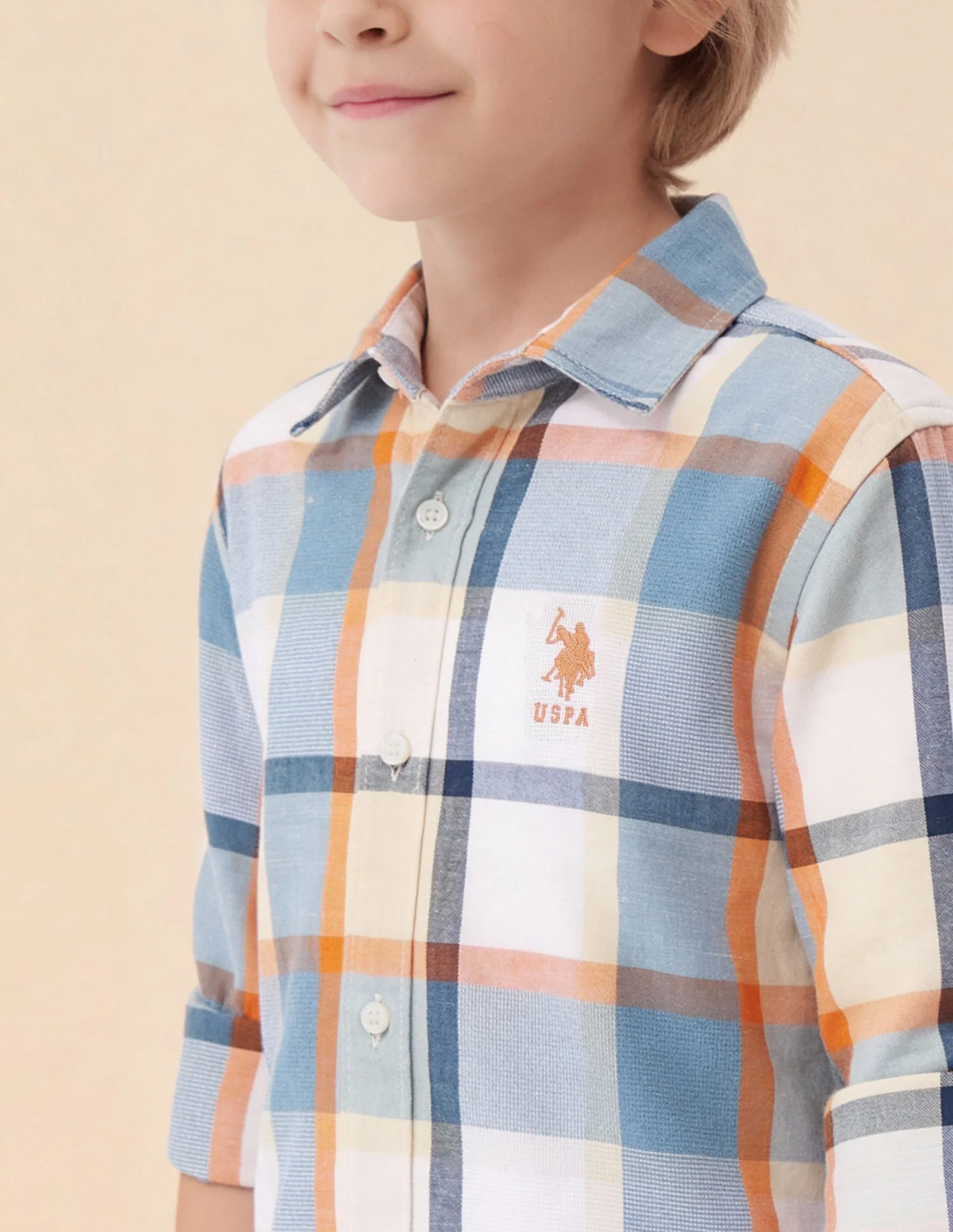 Boys Plaid Checked Dobby Shirt - Image 6