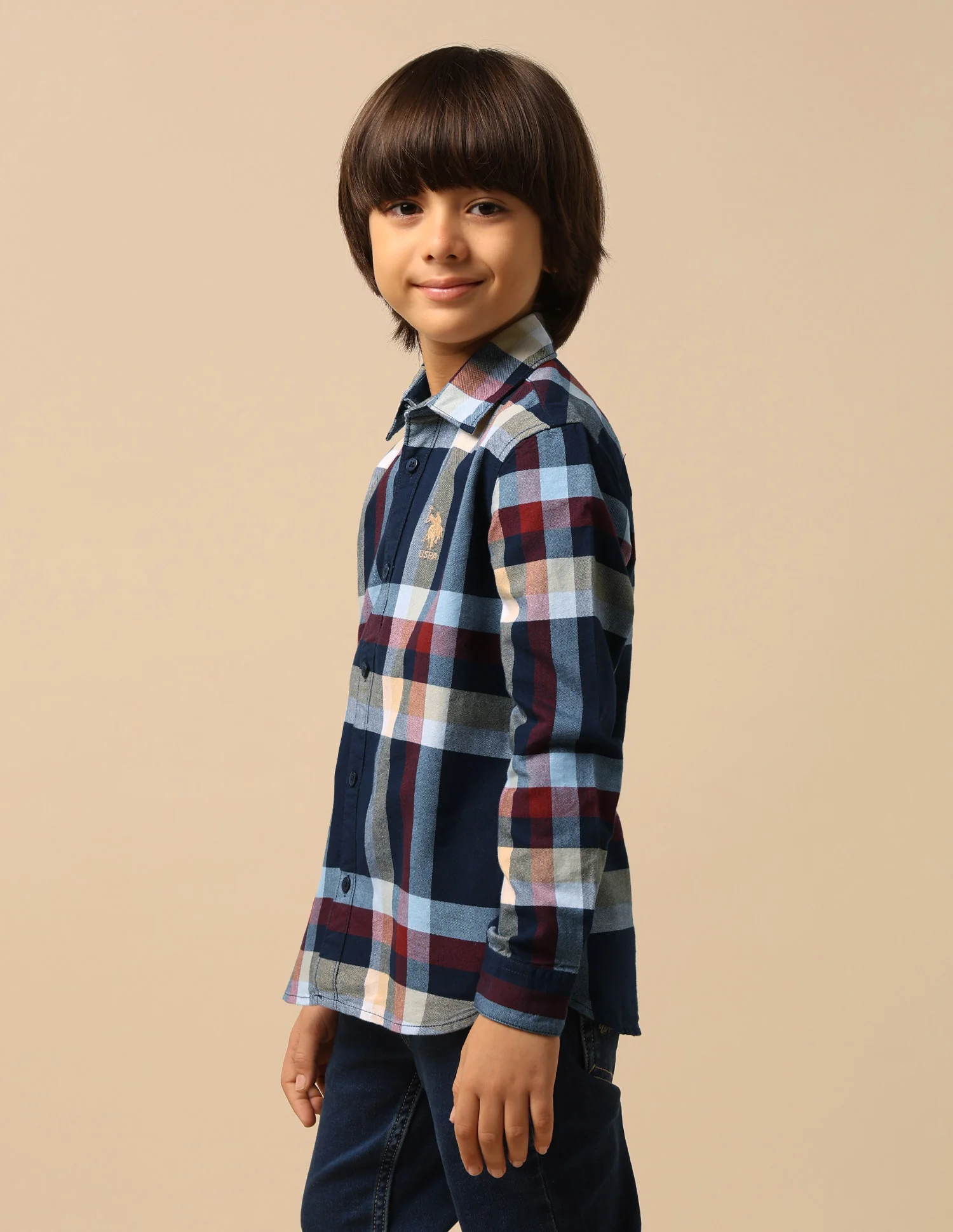 Boys Plaid Checked Regular Fit Shirt - Image 4