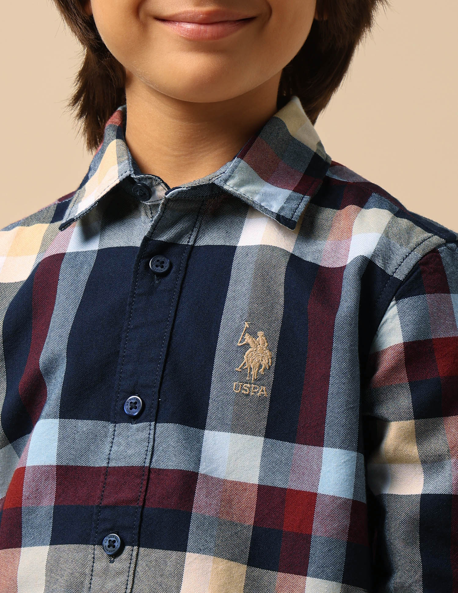 Boys Plaid Checked Regular Fit Shirt - Image 6