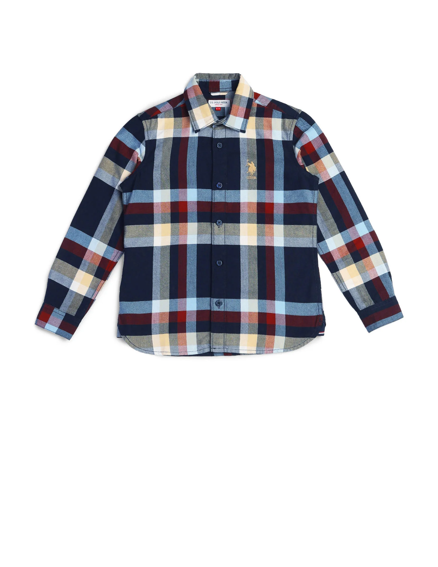 Boys Plaid Checked Regular Fit Shirt - Image 7