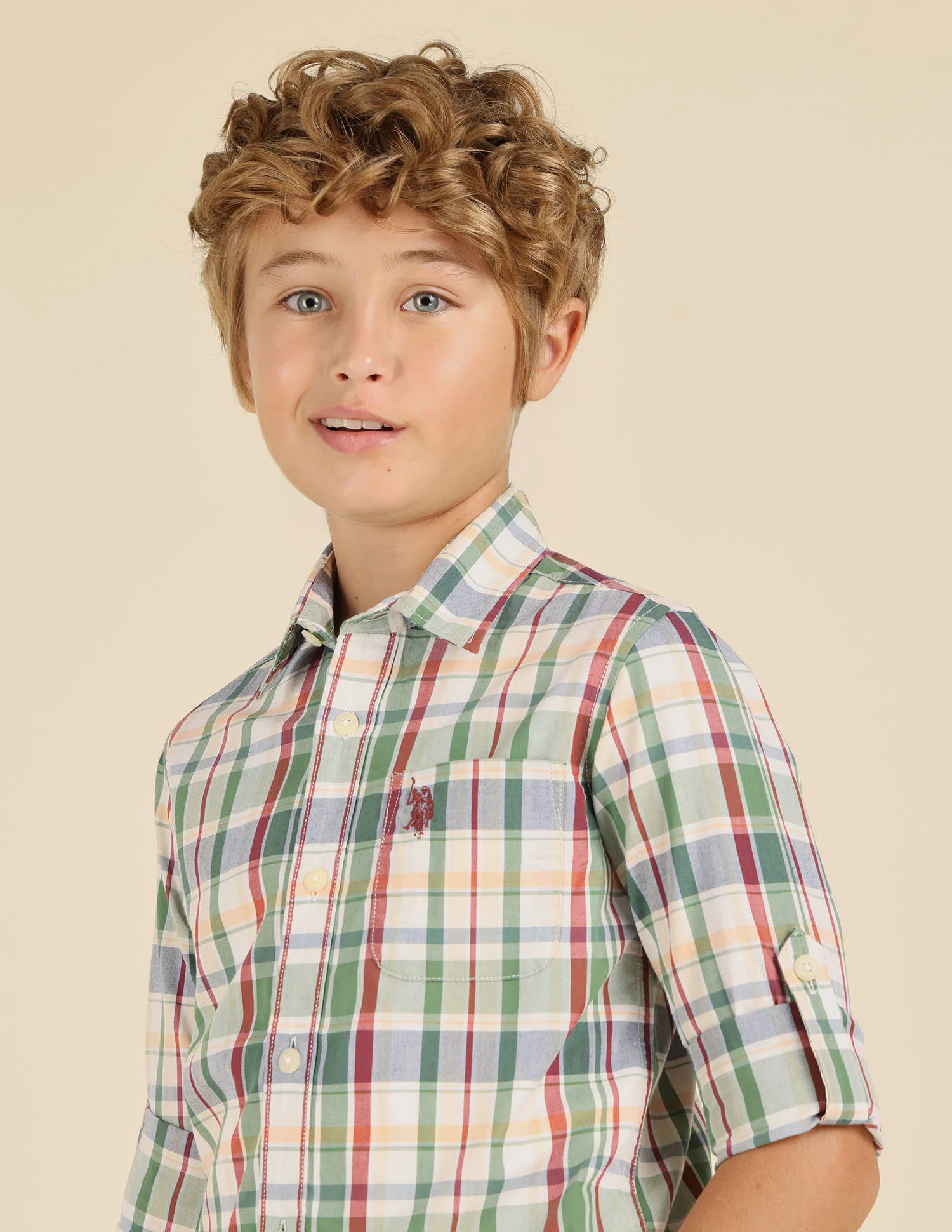 Boys Plaid Checked Regular Fit Shirt - Image 5