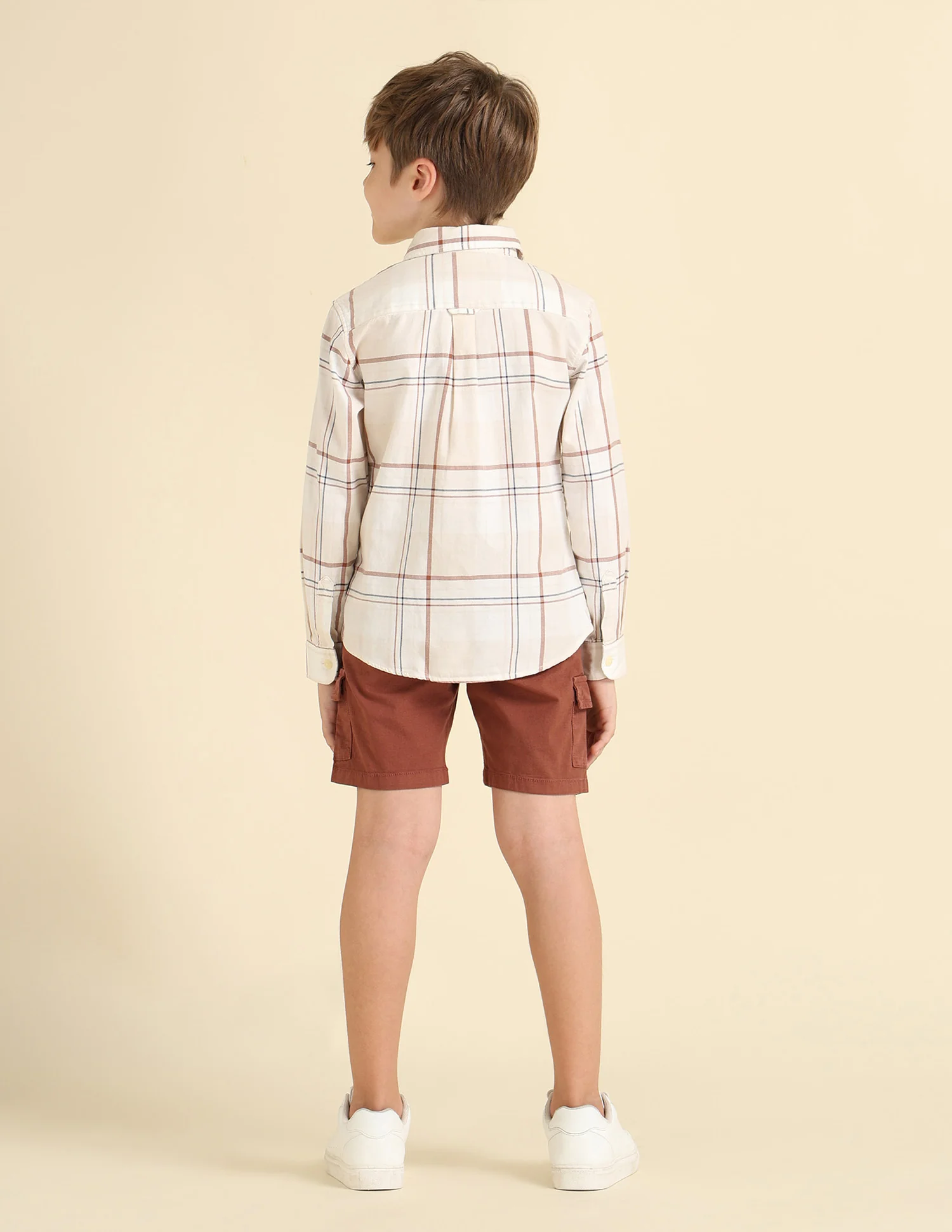 Boys Plaid Checked Regular Fit Shirt - Image 4