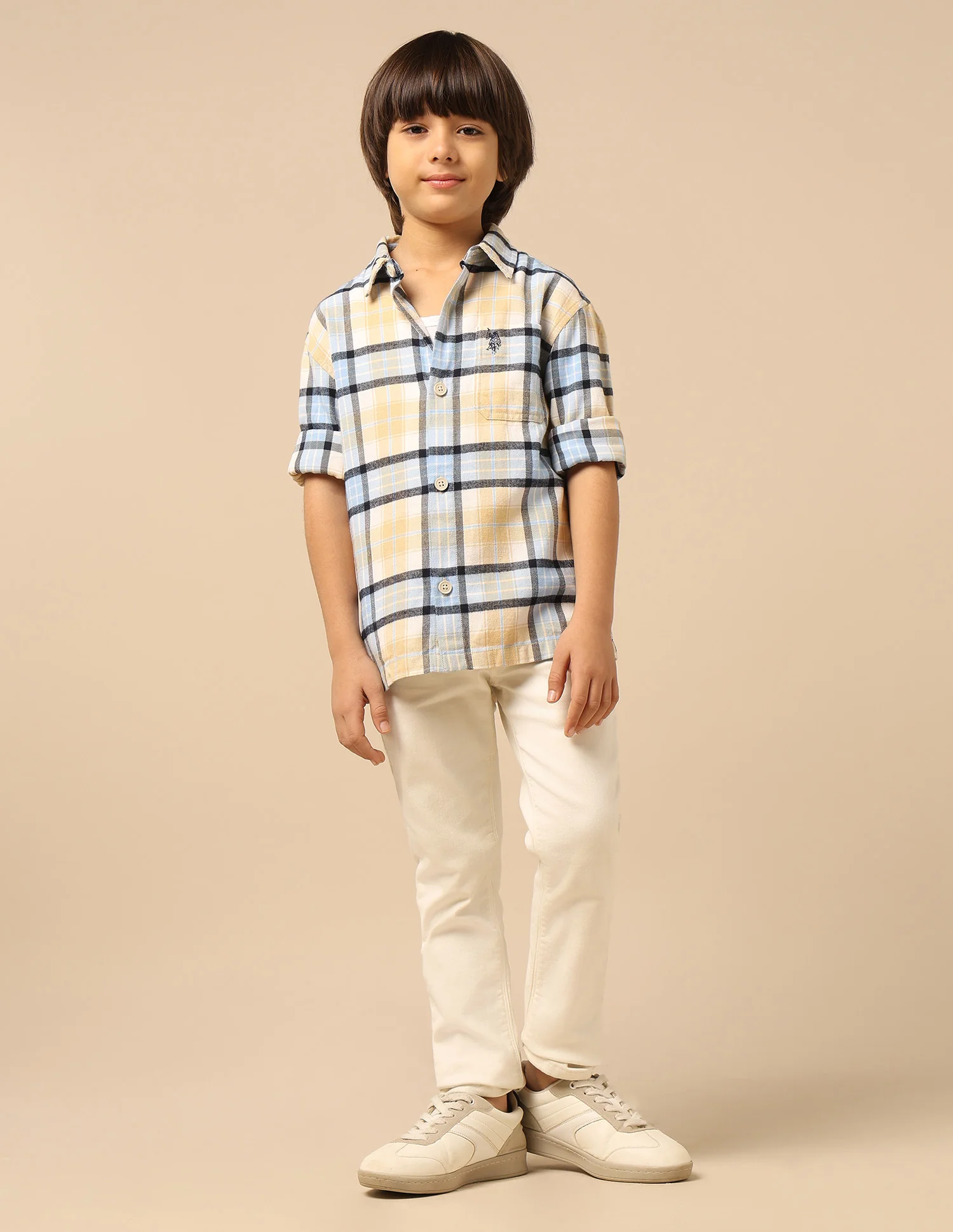 Boys Plaid Checked Twill Shirt - Image 3
