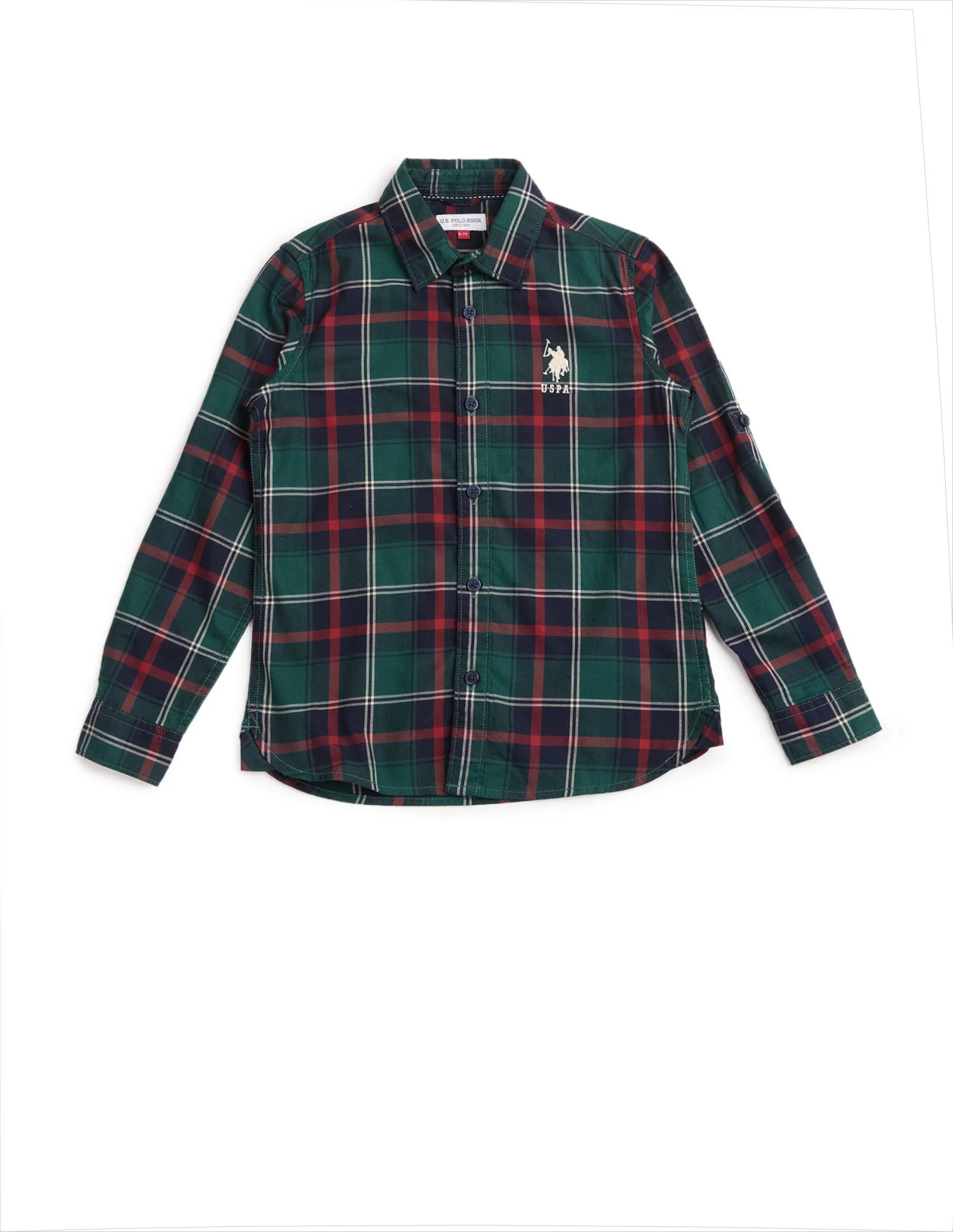Boys Plaid Checked Twill Shirt - Image 7