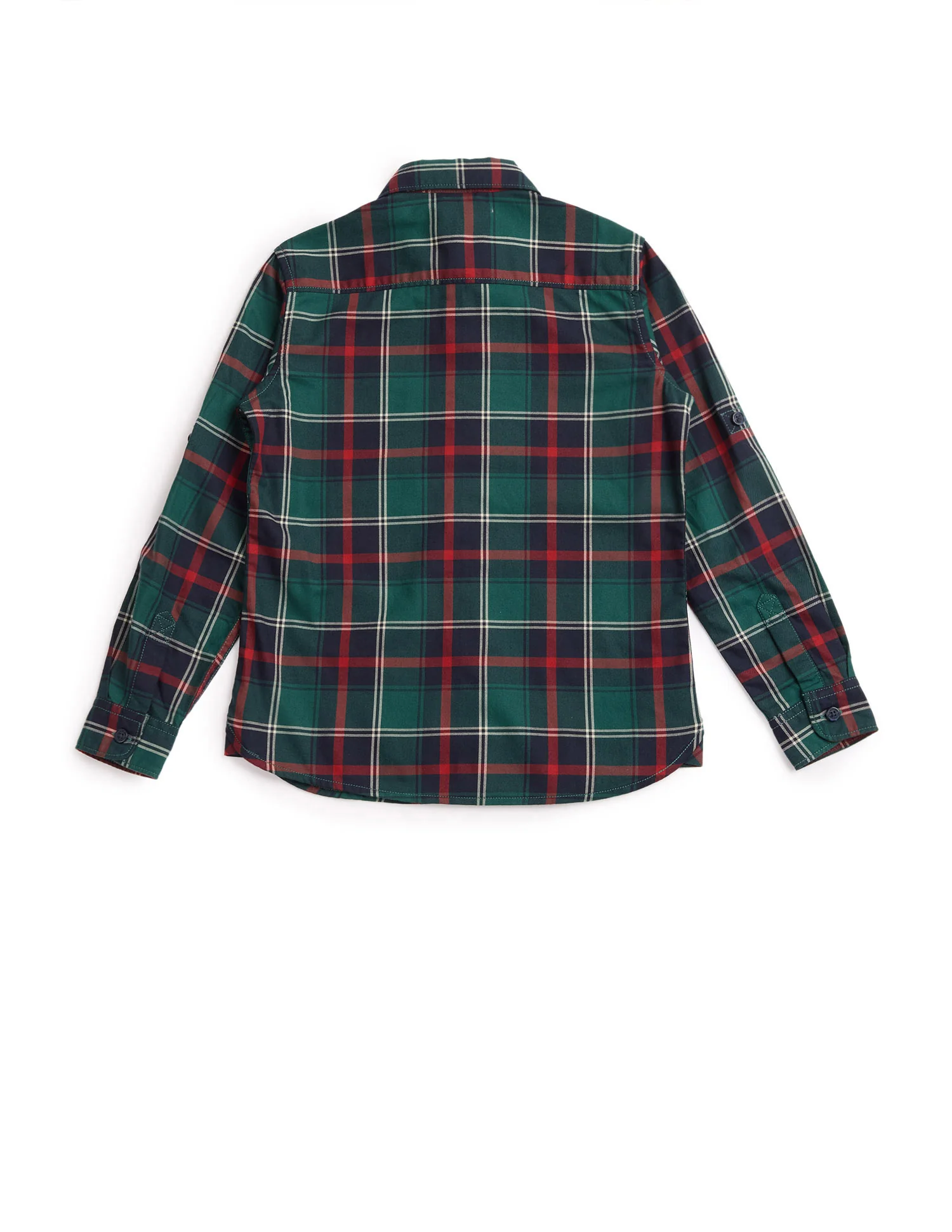 Boys Plaid Checked Twill Shirt - Image 8