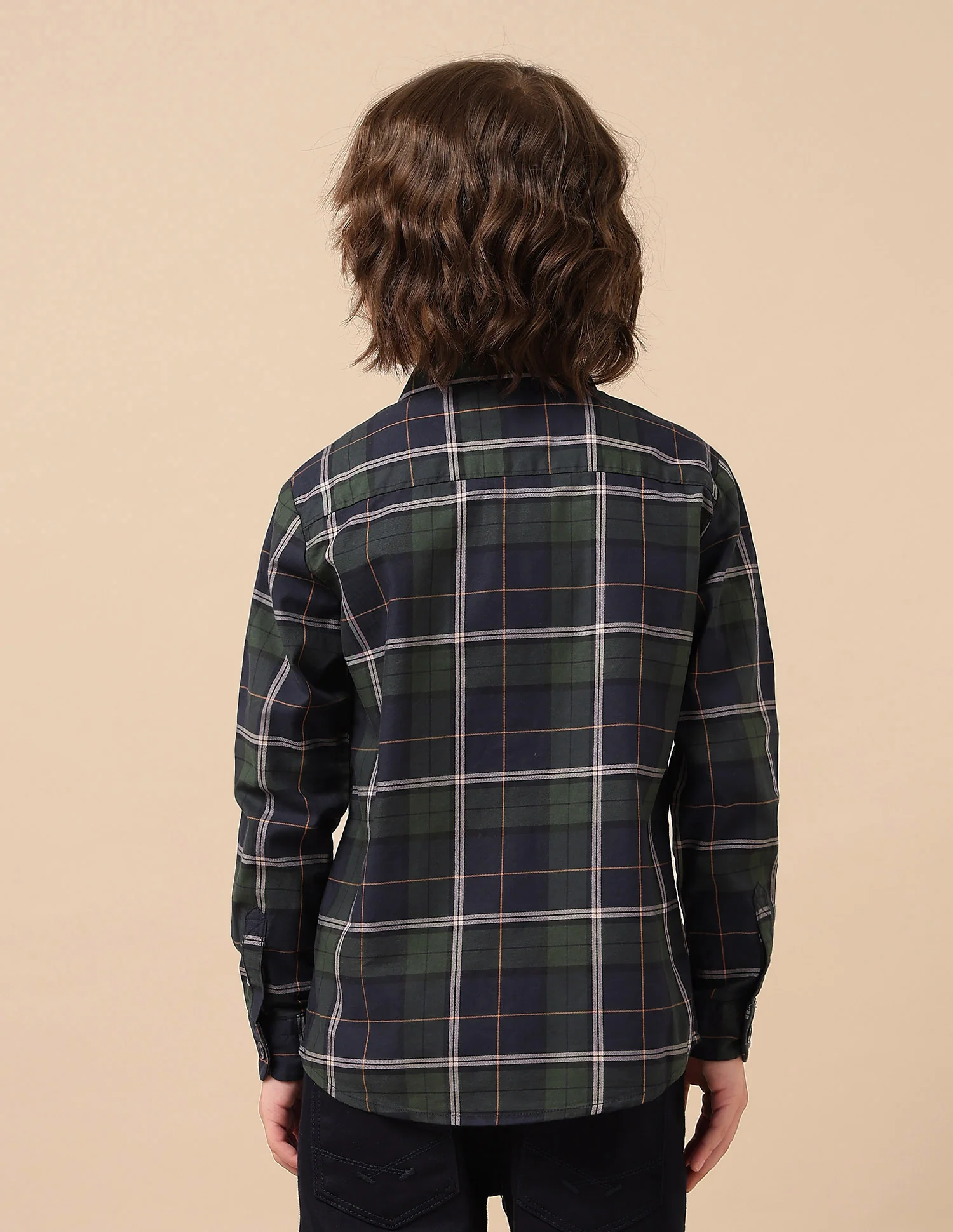 Boys Plaid Checked Twill Shirt - Image 5