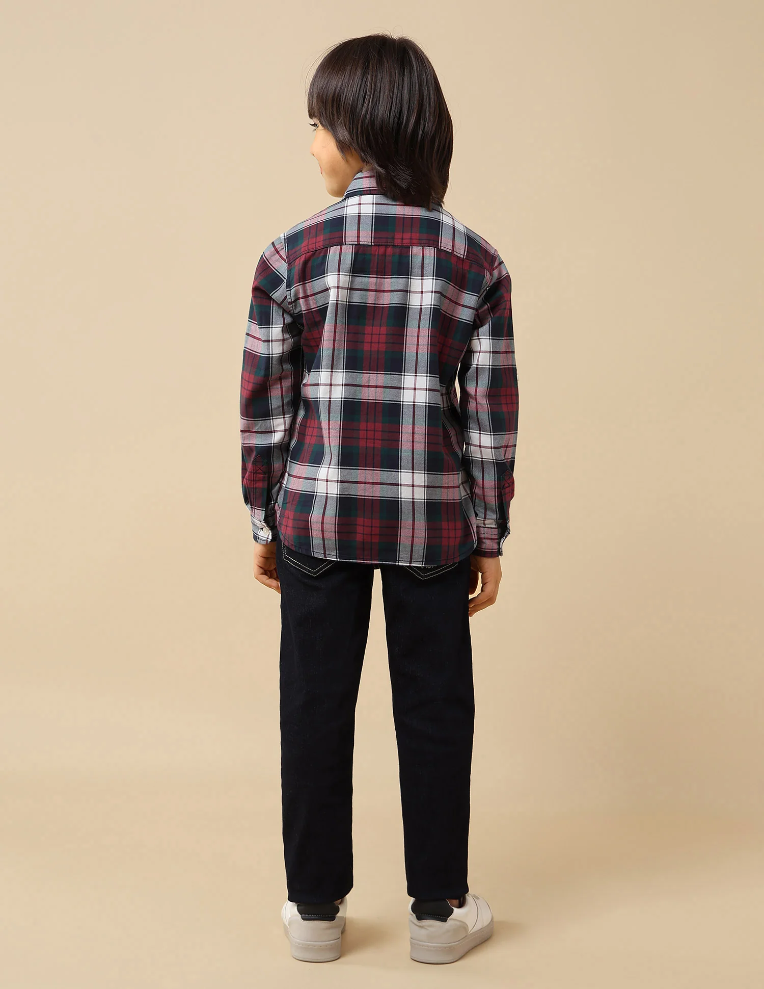 Boys Plaid Checked Twill Shirt - Image 5