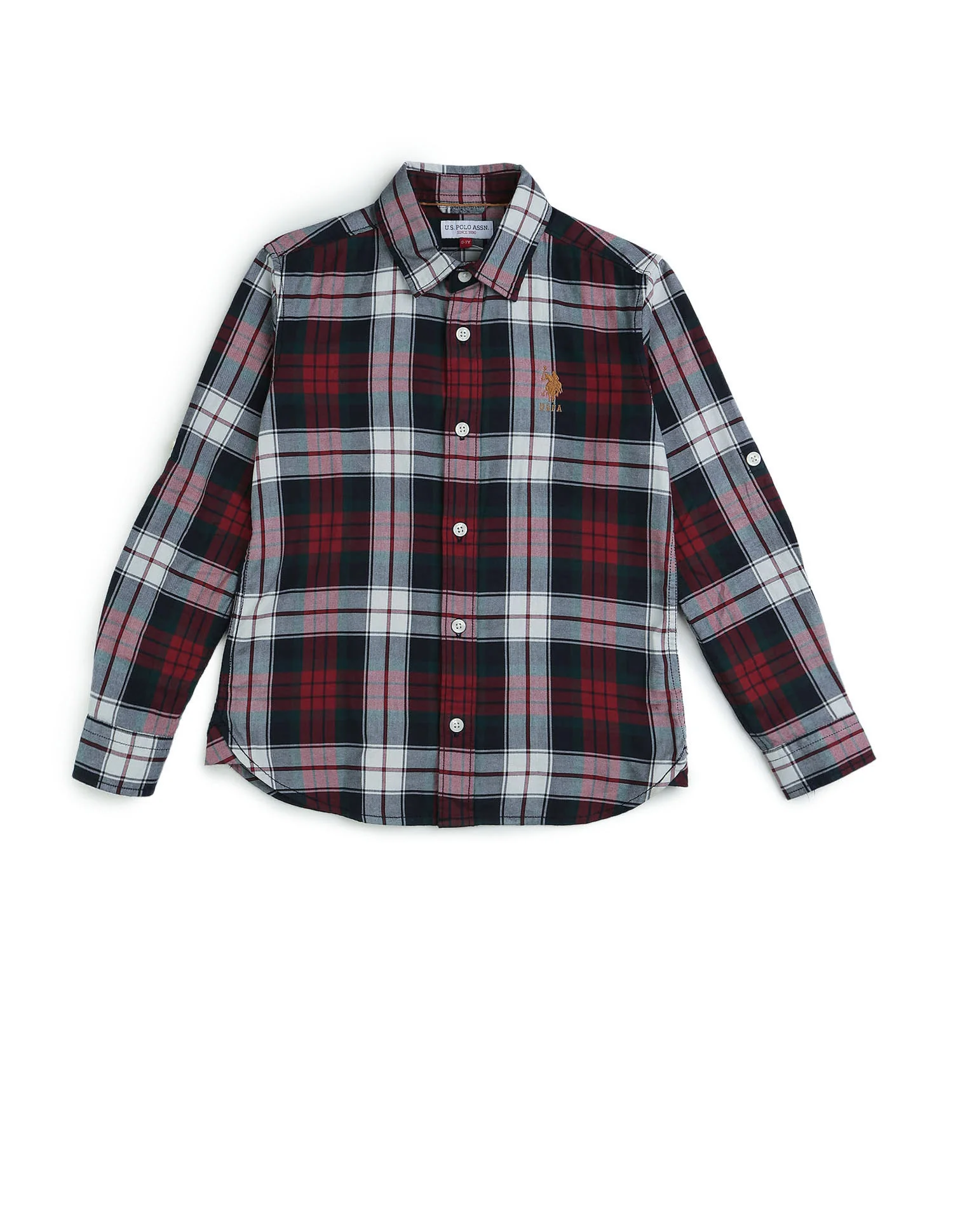 Boys Plaid Checked Twill Shirt - Image 7