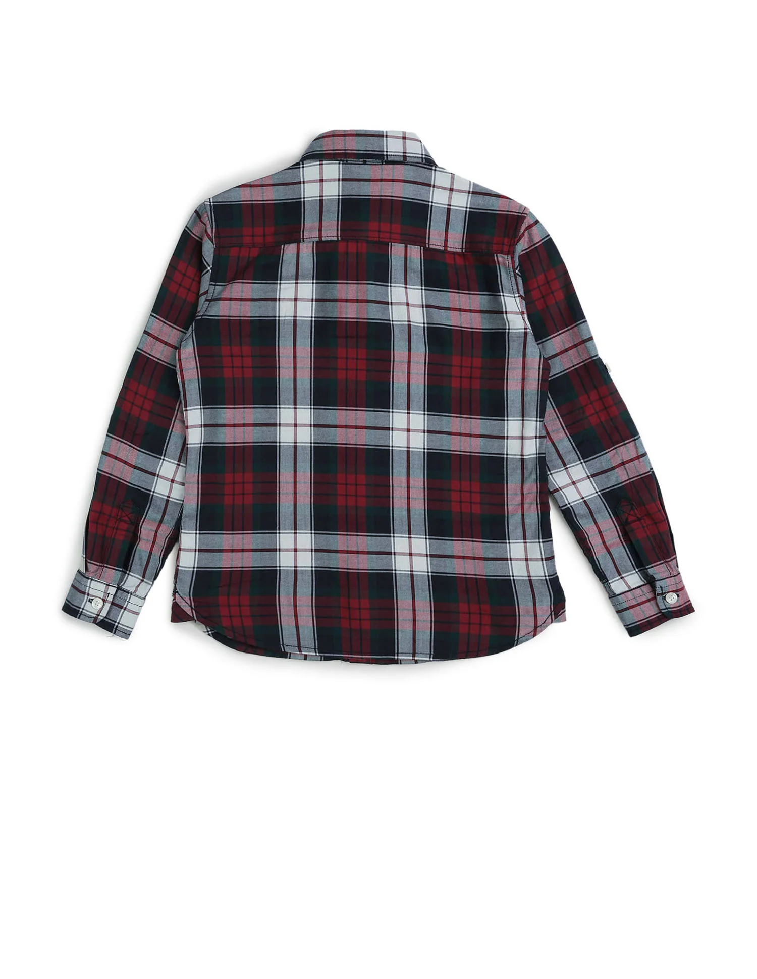 Boys Plaid Checked Twill Shirt - Image 8