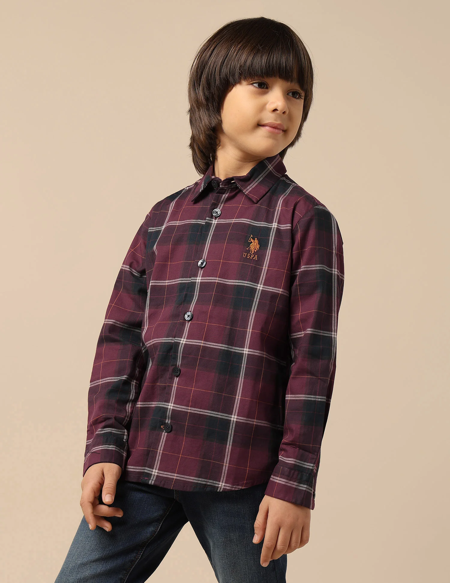 Boys Plaid Checked Twill Shirt - Image 4
