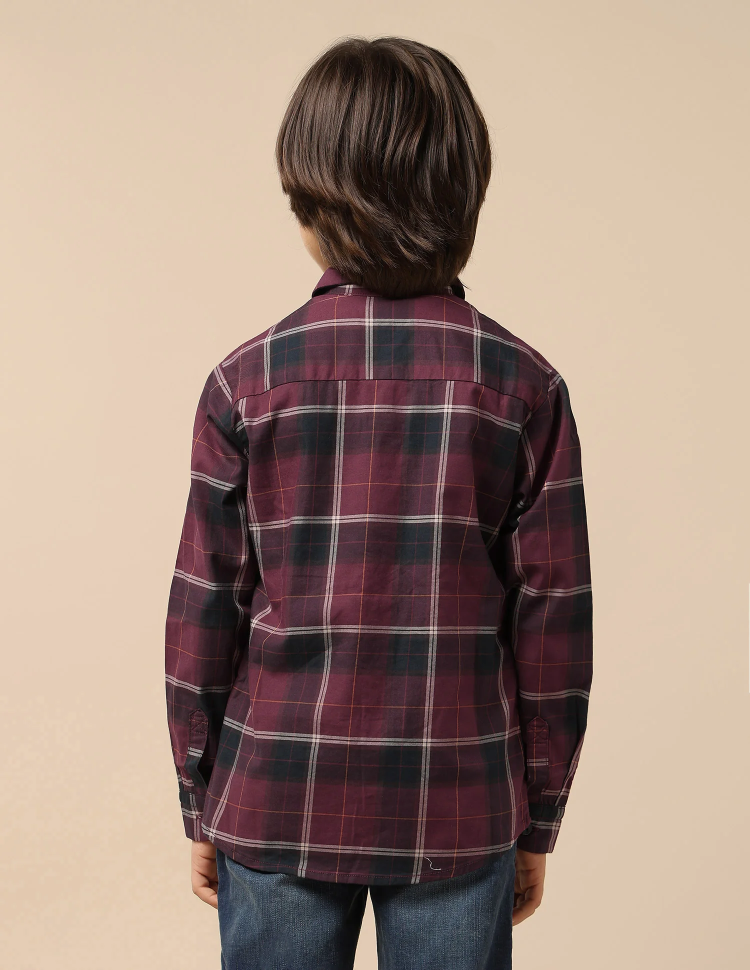 Boys Plaid Checked Twill Shirt - Image 5