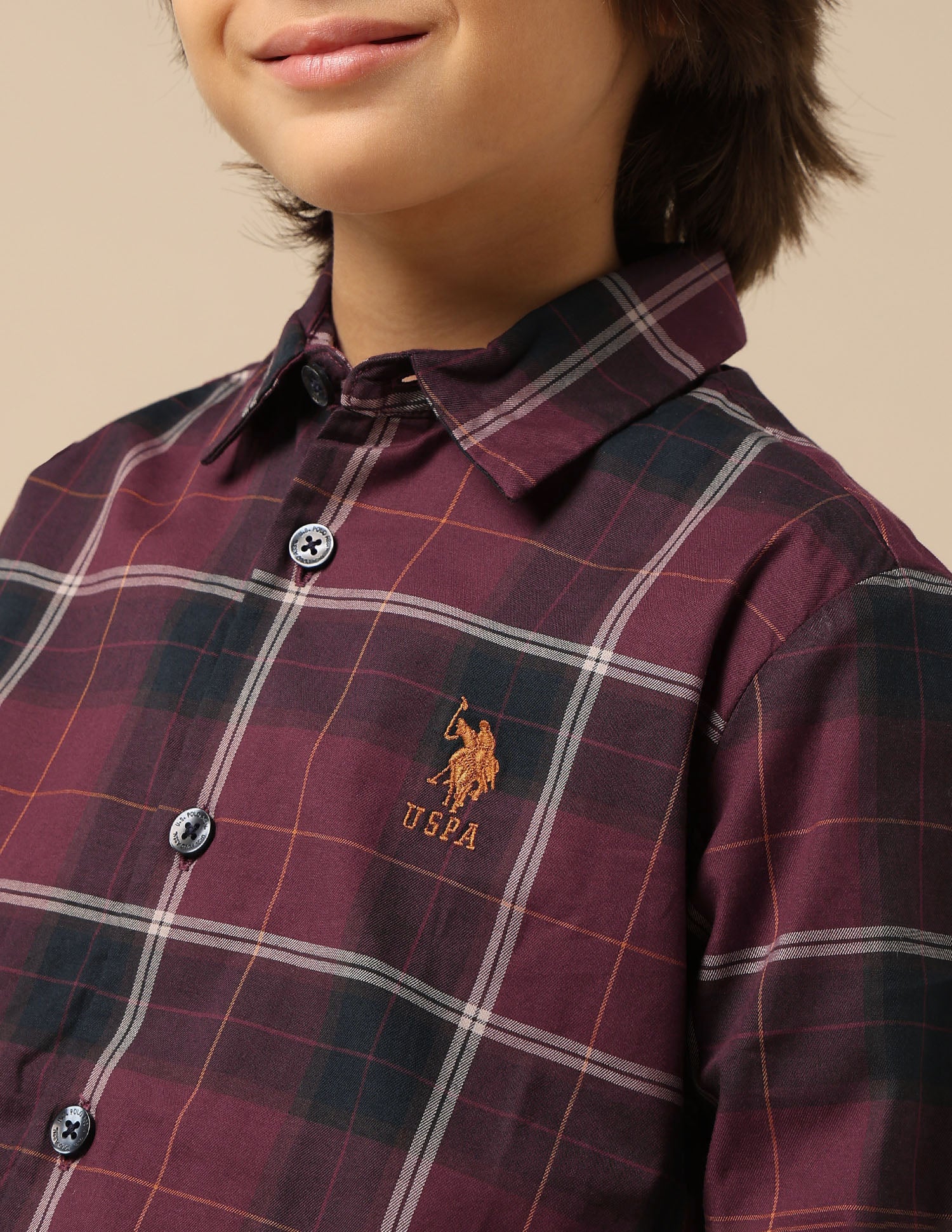 Boys Plaid Checked Twill Shirt - Image 6