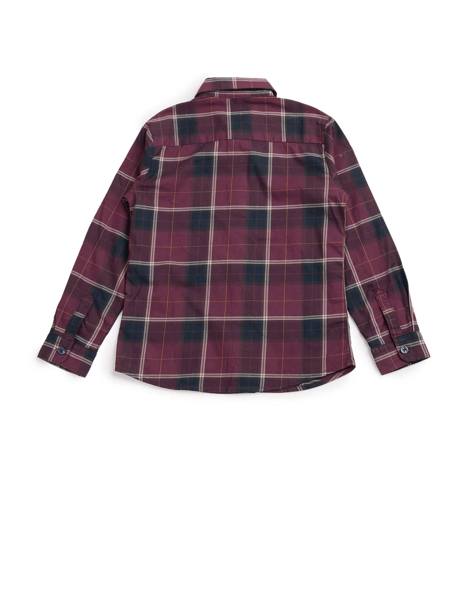 Boys Plaid Checked Twill Shirt - Image 8