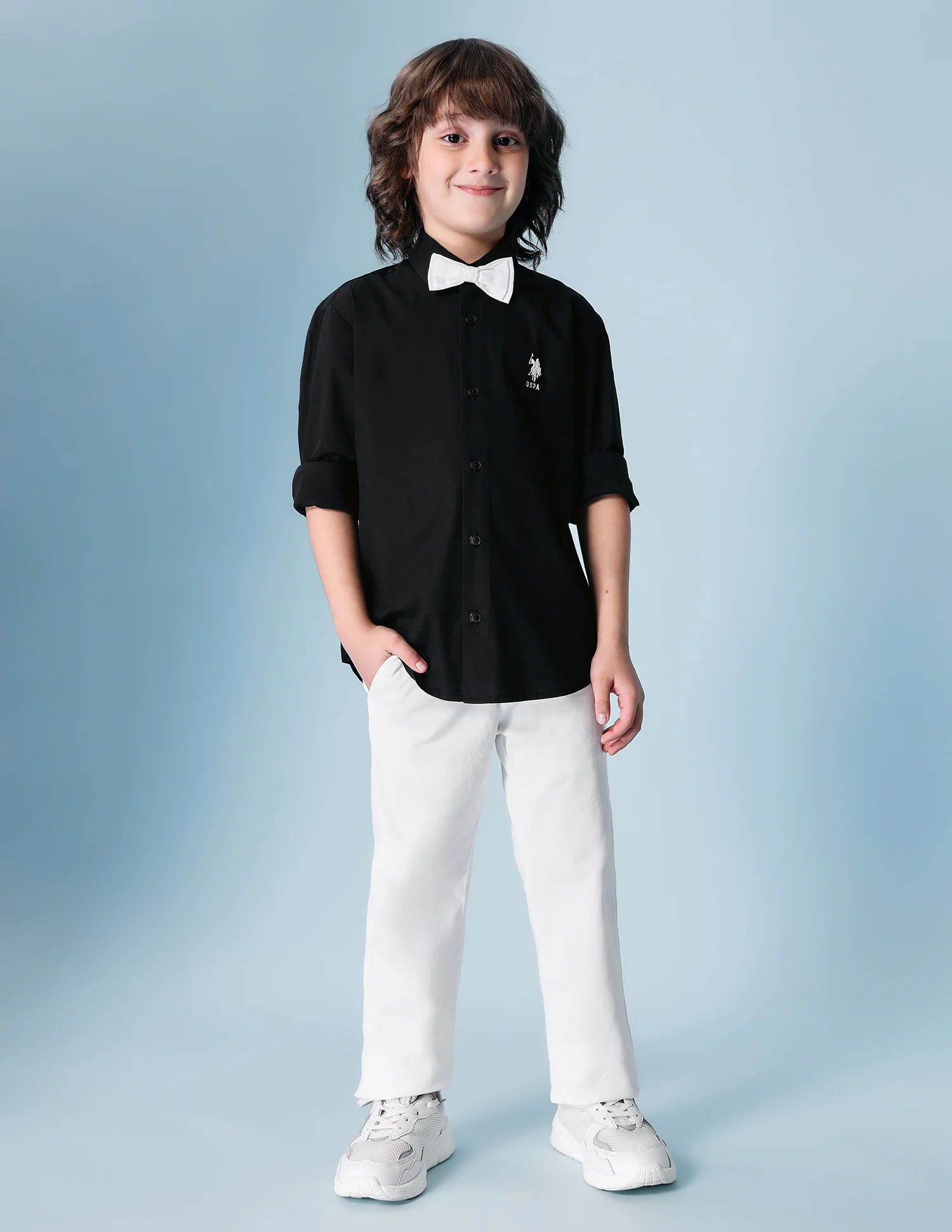 Boys Poplin Bow Tie Shirt - Image 3